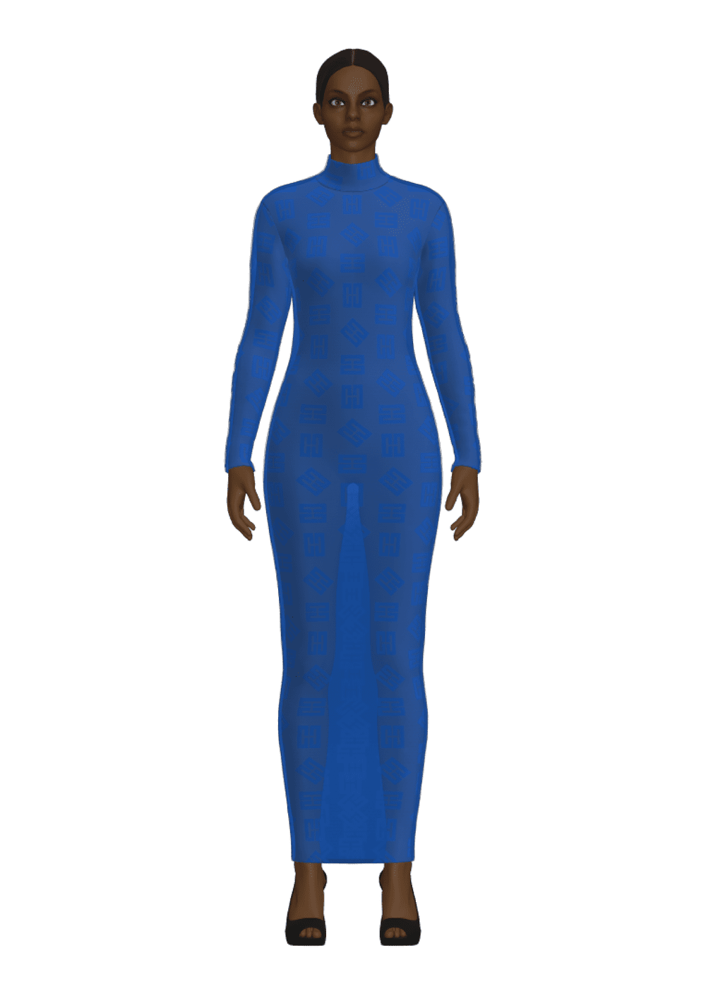 CHIDOZIE Blue Mesh Maxi Dress LAGOON CHIDOZIE Blue Mesh Maxi Dress LAGOON