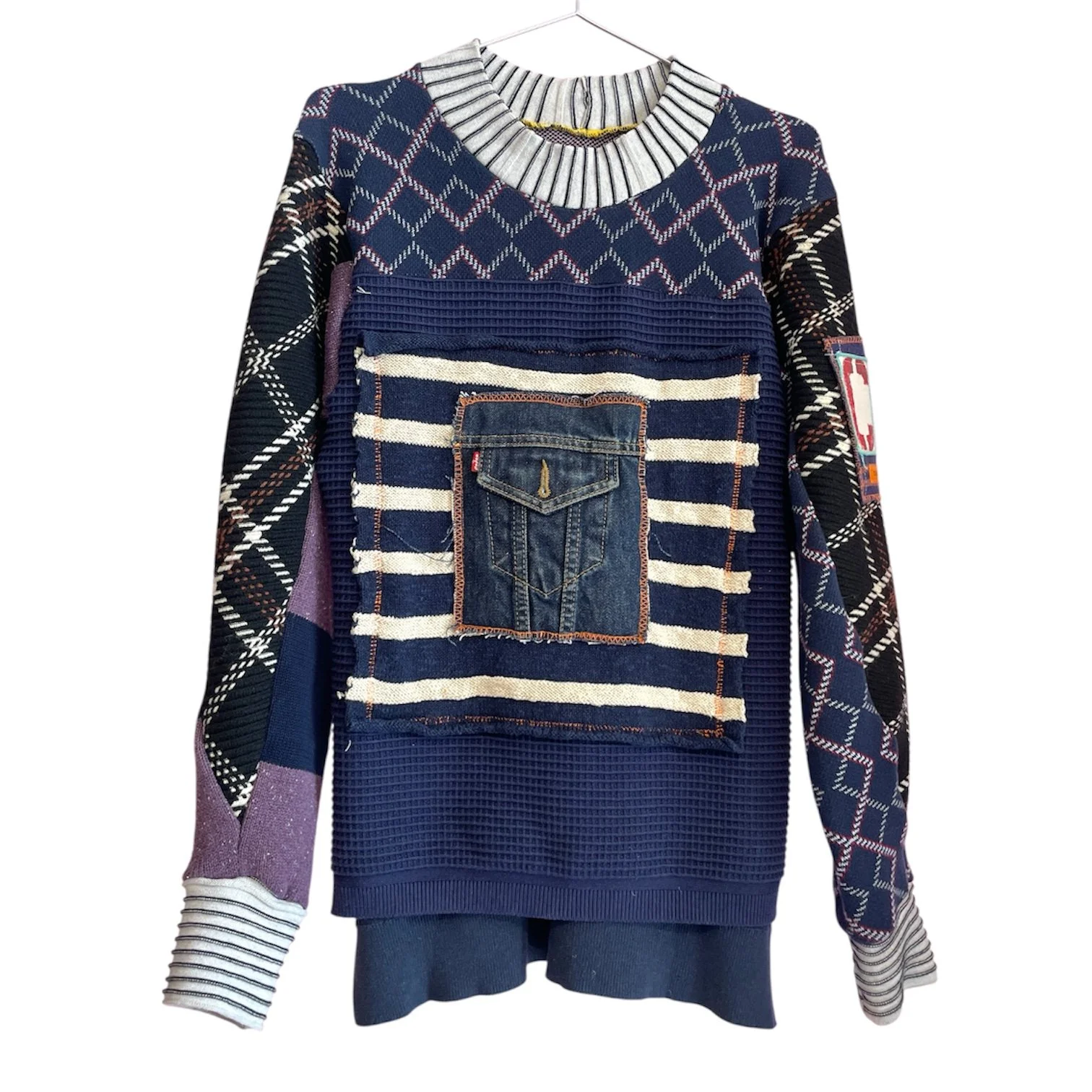 CURIOUS ORANGE Patchwork Sweater