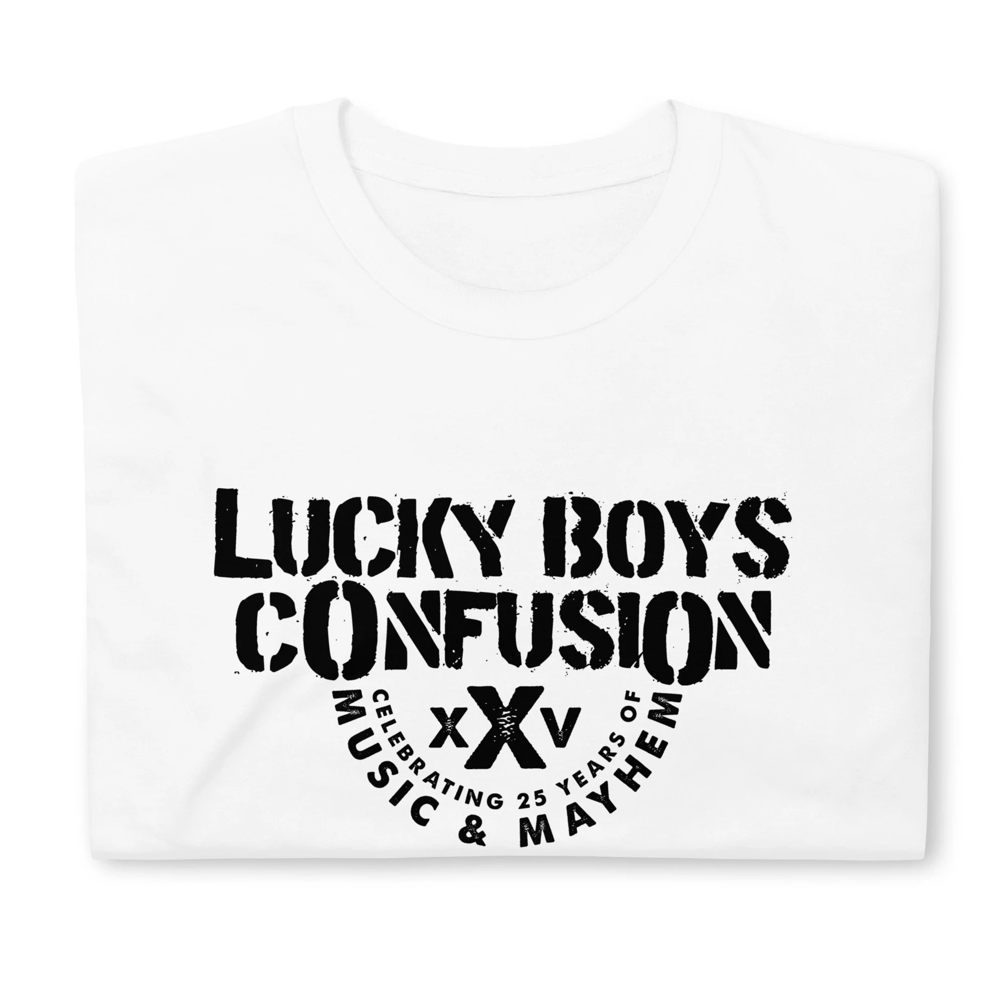 White Lucky Boys Confusion XXV Music & Mayhem T-Shirt - 6