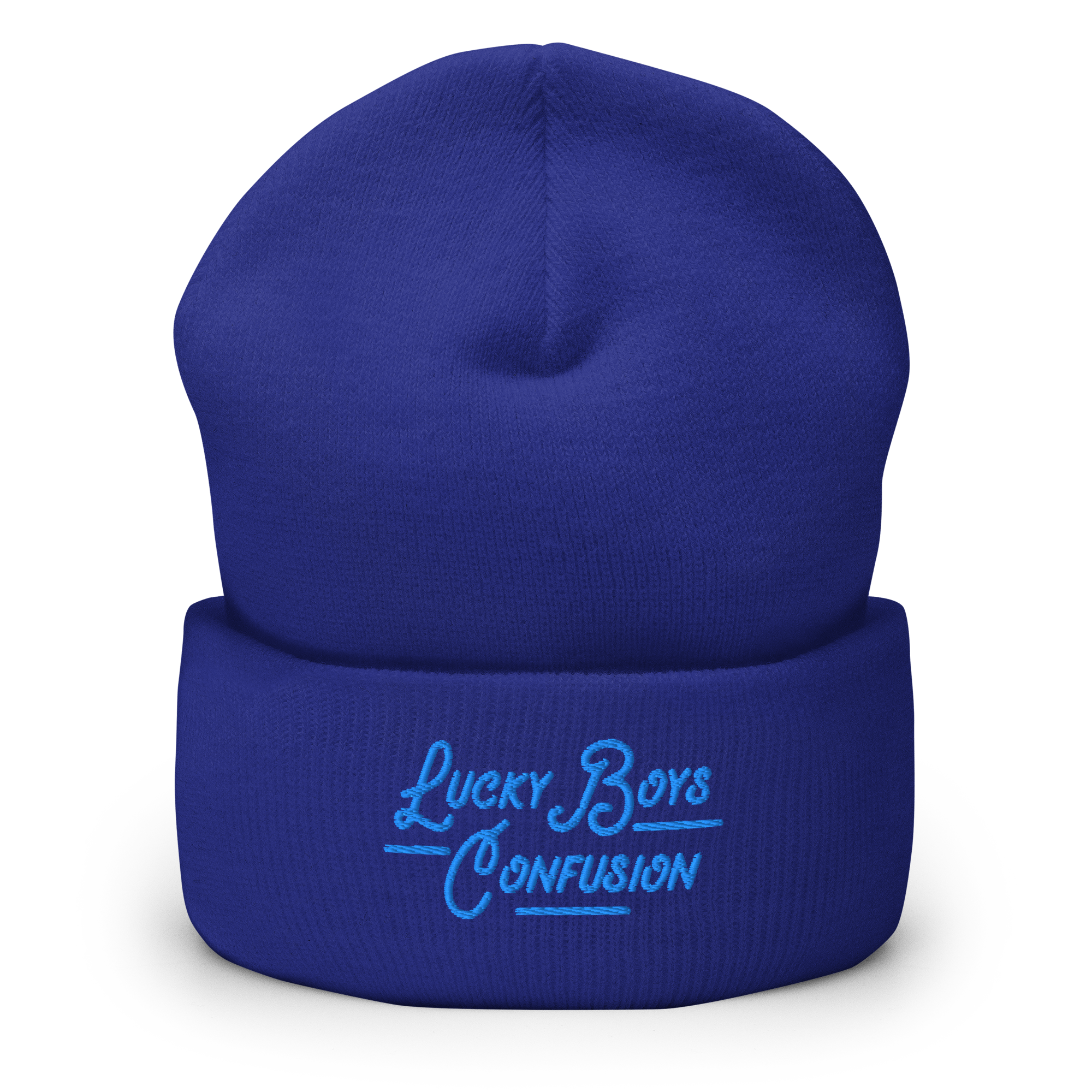 Cuffed Royal & Aqua Beanie