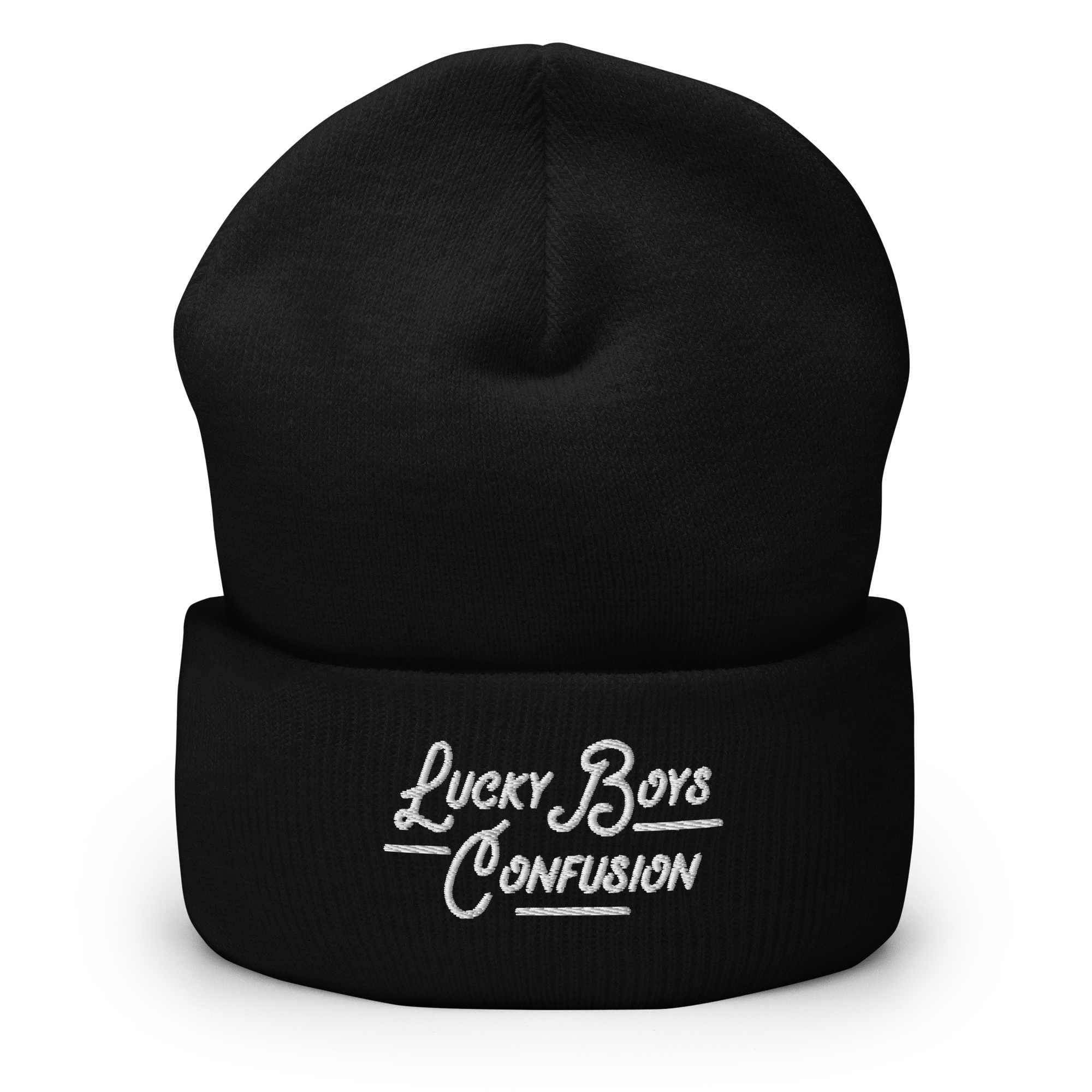 Lucky Boys Confusion Cuffed Black and White Beanie-1.png