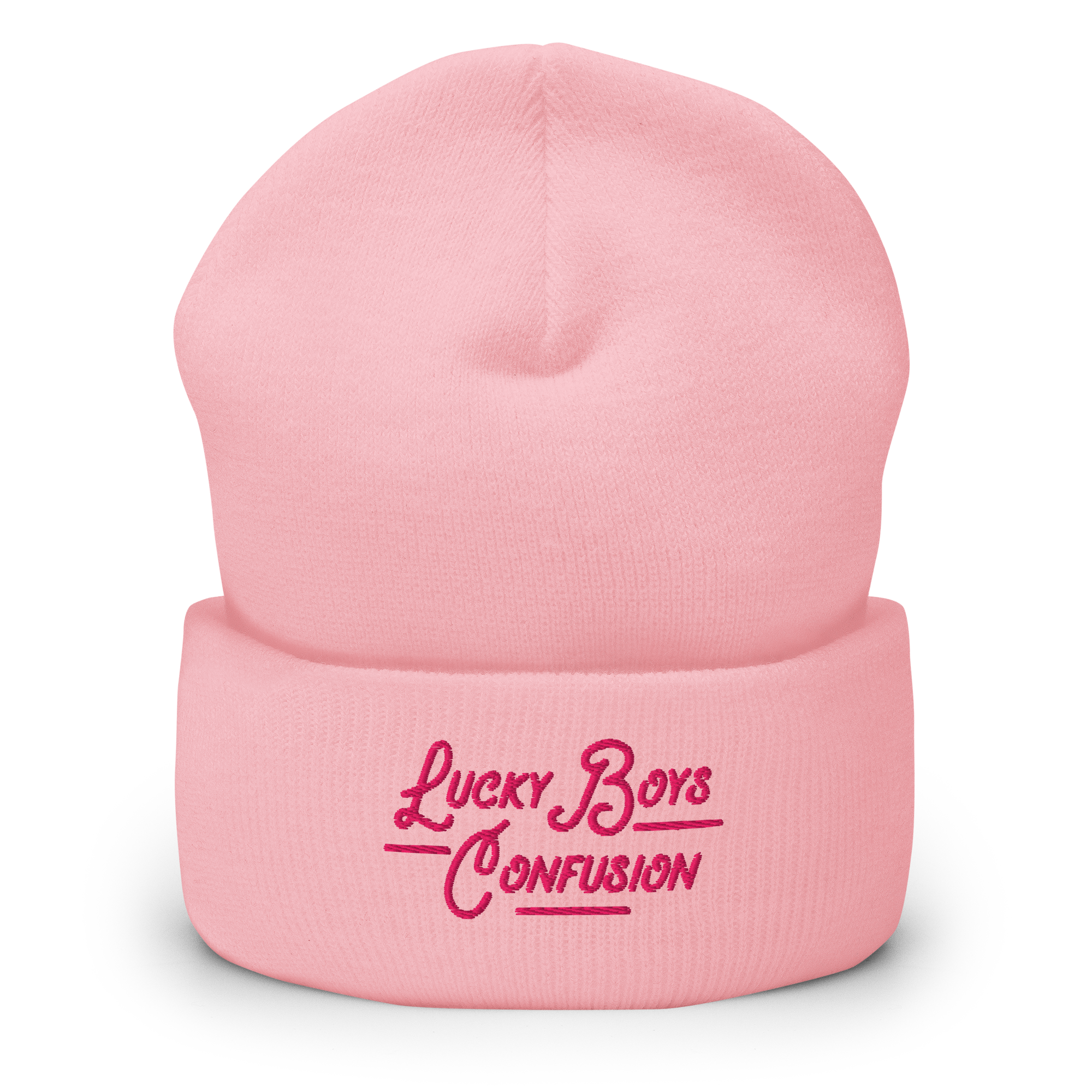 Lucky Boys Confusion Cuffed Beanie, Pink & Flamingo