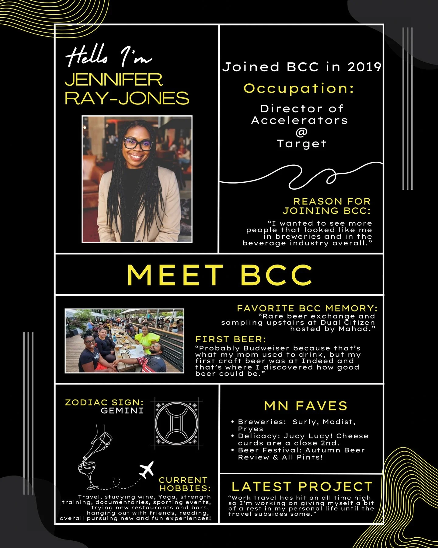 🌟 Member Spotlight! 🌟 

This is our latest installment of Meet BCC, a monthly series where you&rsquo;ll get to know the members behind Brewing Change Collaborative!

Jennifer Ray-Jones is our August feature! Jennifer has been with BCC since our sec