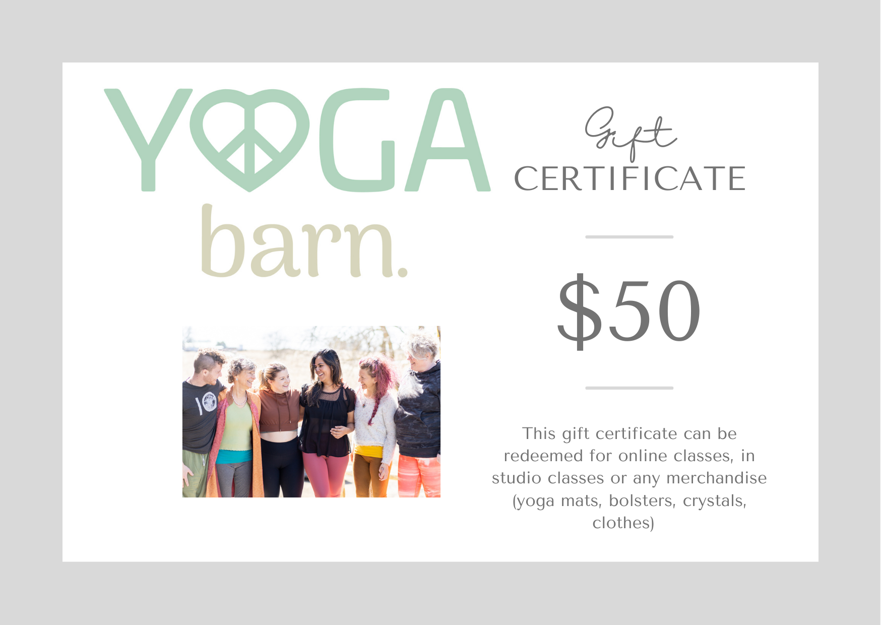 Gift Certificates — Yoga Barn