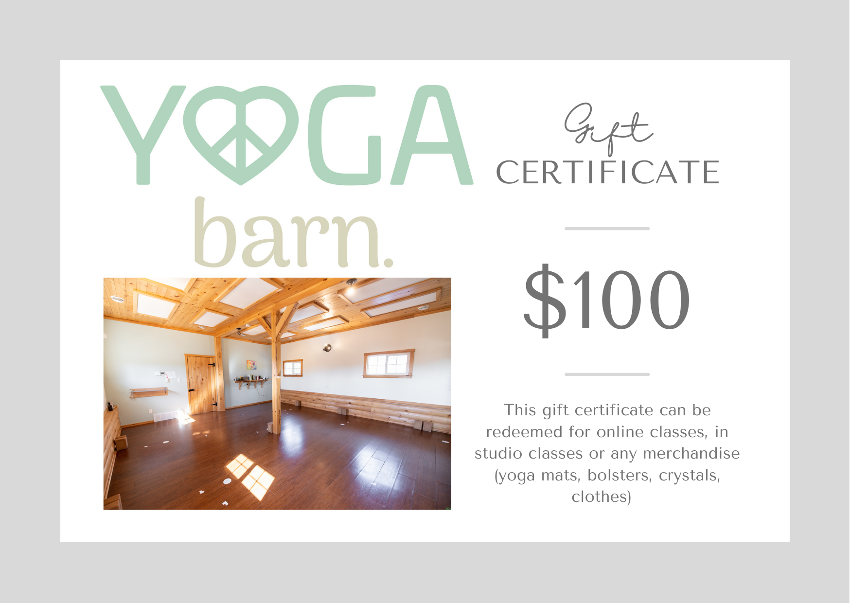 Gift Certificates — Yoga Barn