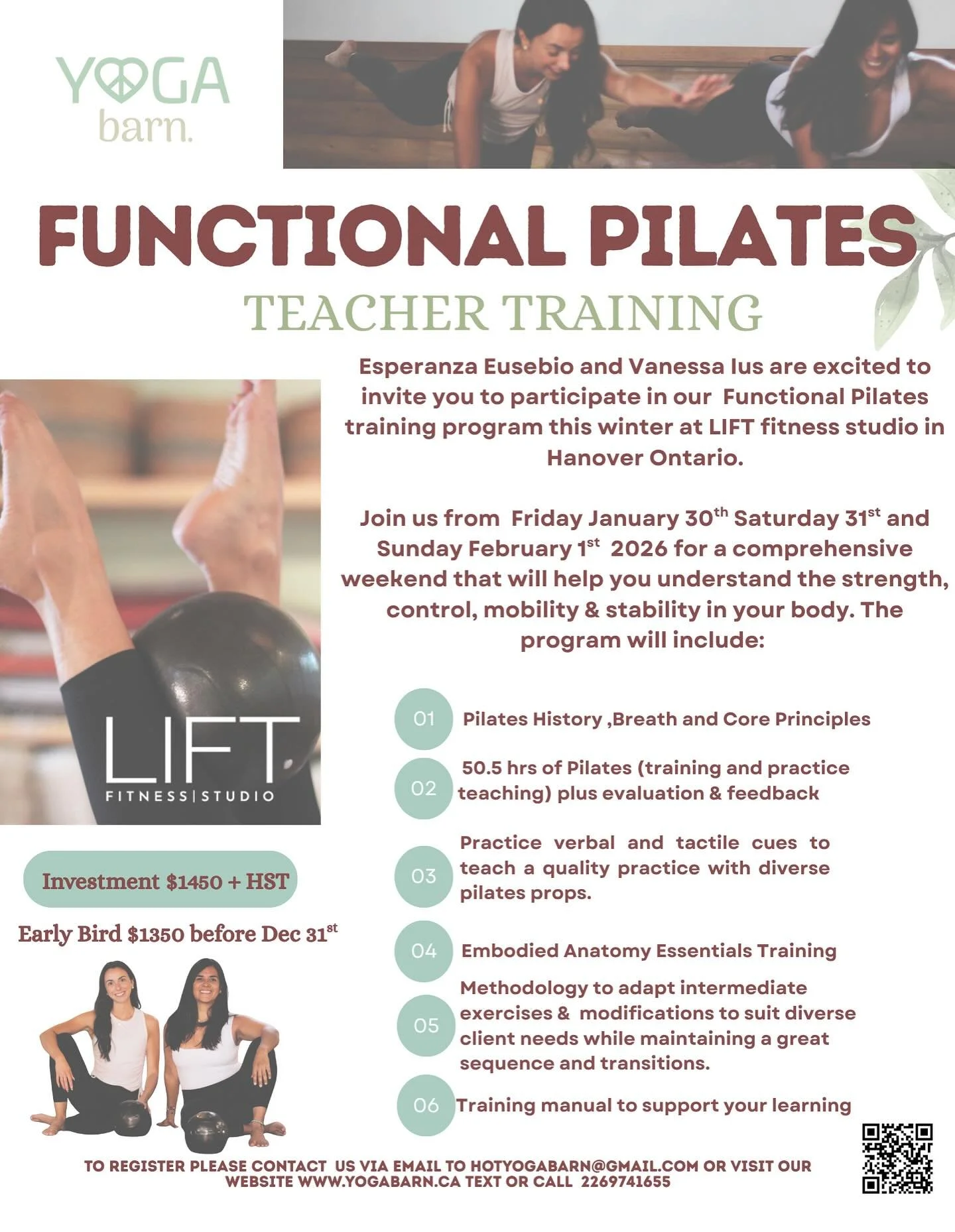 🐦EARLY BIRD PRICE OFFER ENDS December 20th🐦

A Christmas 🎄 gift for your loved one , an opportunity for growth! 

🙋🏽🙋🏽&zwj;♀️ 📢 🔊ANNOUNCING OUR NEXT PILATES TRAINING 📢

You&rsquo;ve been waiting to sign up for this&hellip;.do it now! 💰 e t