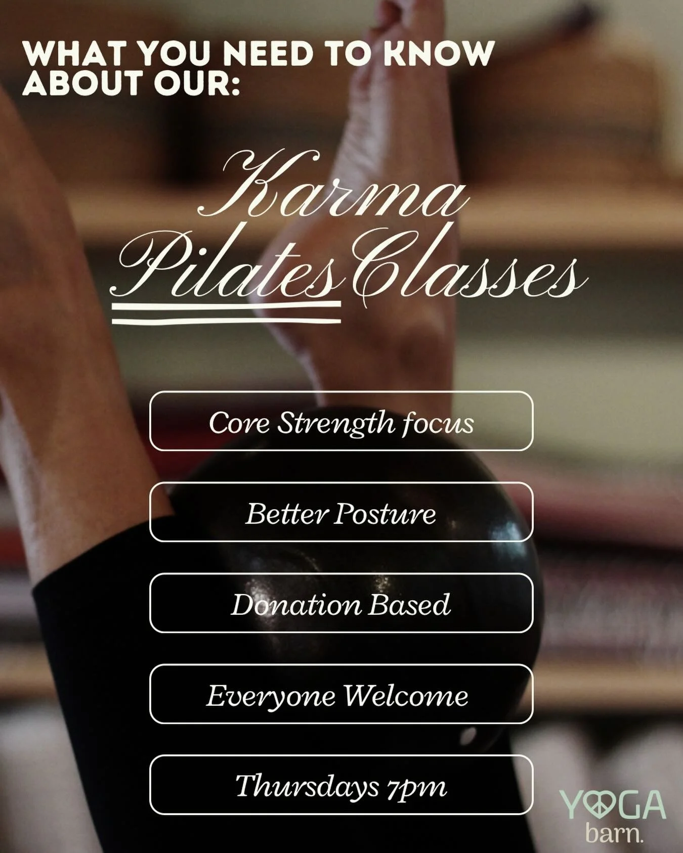 Our Karma Pilates classes begin tomorrow at 7:00 PM at the studio 🤍

These classes are donation-based and open to everyone &mdash; beginners are absolutely welcome! Whether it&rsquo;s your first class or you&rsquo;ve been practicing for years, this 