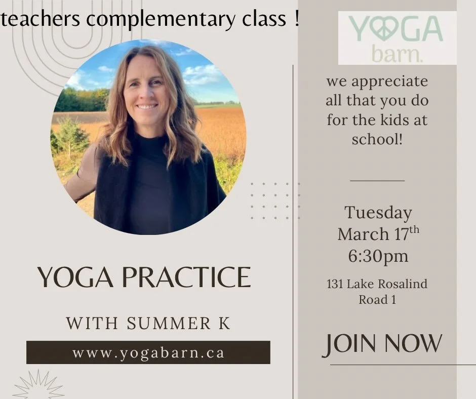 🍀 Happy St. Patrick&rsquo;s Day &amp; March Break, educators! 🍀
To all the incredible teachers out there &mdash; you deserve a little magic tonight!
Join Summer Kueneman for a complimentary yoga practice tonight at 6:30 PM, just for educators celeb