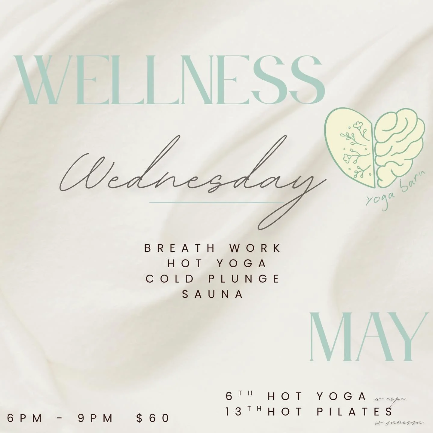 Because you asked and our next wellness Wednesday (tomorrow is sold out) 

We are offering our next Wellness  Wednesday May 6th and May 13th to celebrate all  the Mamas! 🌸🌸🌸🌸

DETOX , relax , reset, recharge, and realign with the season 🌿

Inclu