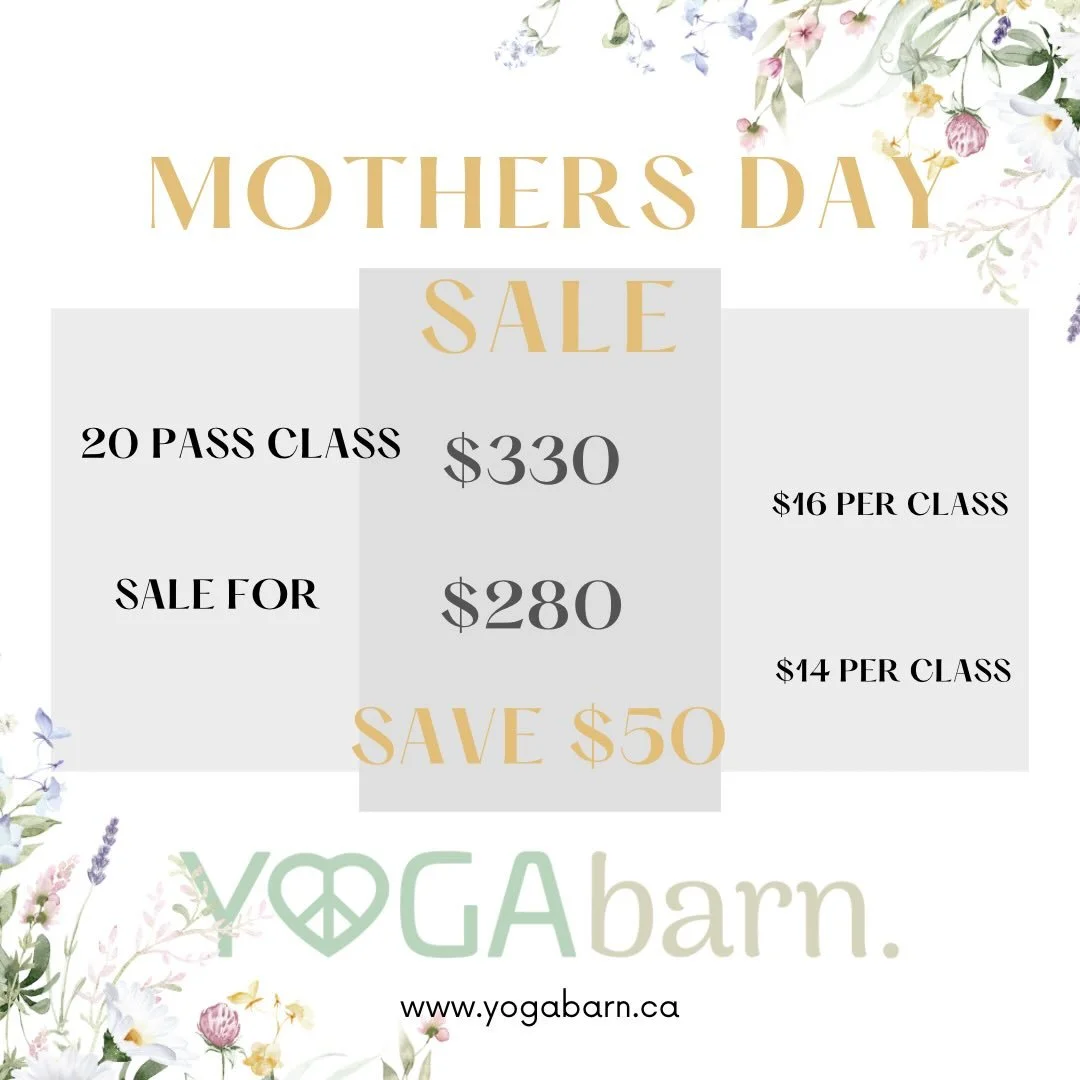 🌸 Mother&rsquo;s Day Sale 🌸

Our 20-Class Pass is on SALE!

Save $9 per class and receive $50 OFF the regular price!

It can&rsquo;t get better than this, gentlemen 😉
Treat the moms in your life &mdash; or yourself &mdash; to movement, wellness, a