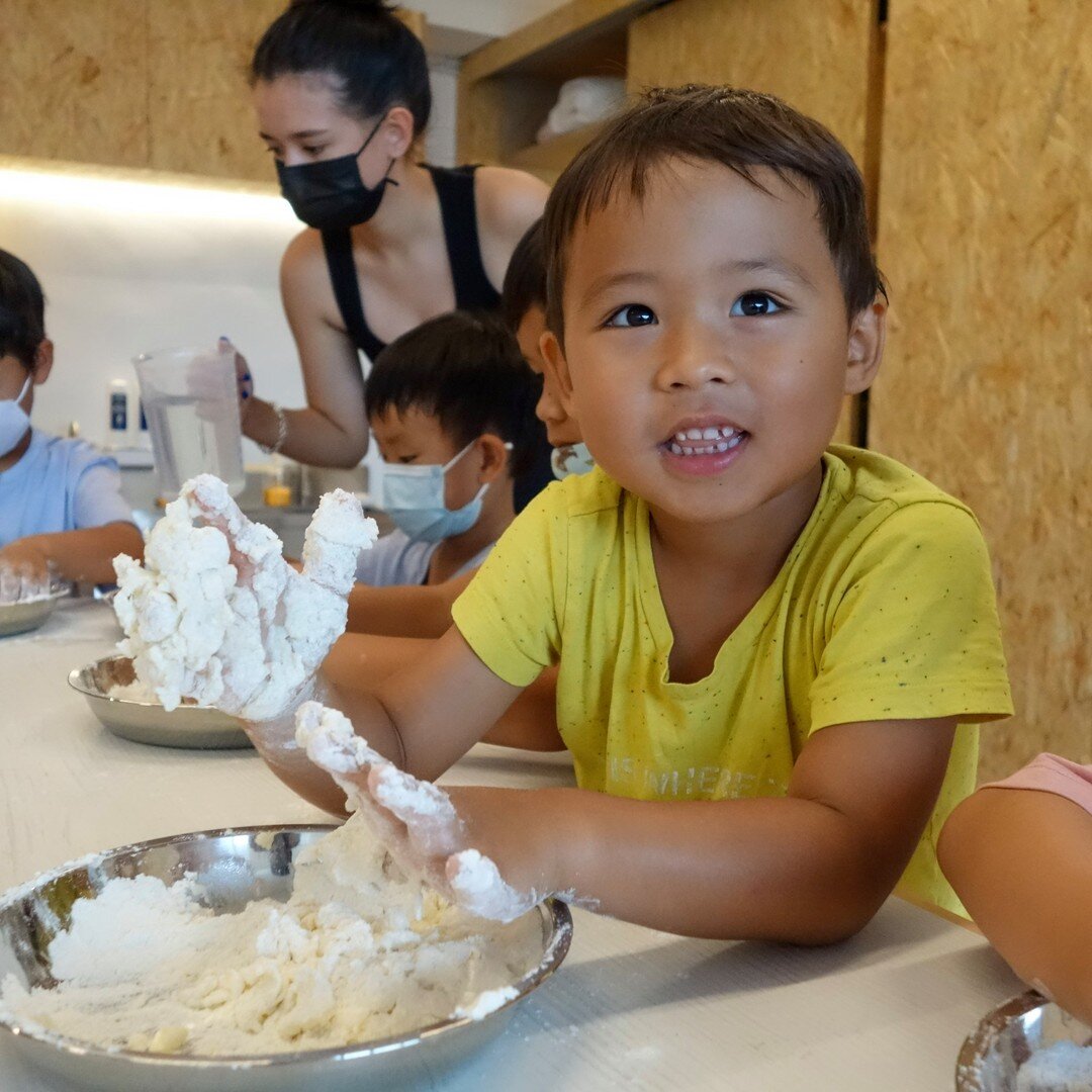 Turning stressful messy hands and don't want to touch experiences into moments of joy and empowerment! 🤲 Our little #Shedder learning about resiliency by making salt dough. 

At The Shed, we value a Benefit Mindset. Through hands-on learning experie