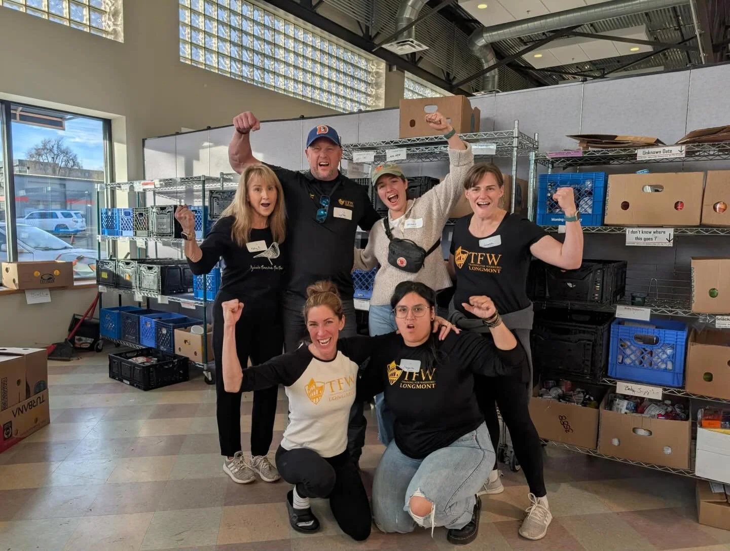 TFW Longmont Warriors  volunteered time at OUR Center last week - sorting donated items and measuring dry goods. We enjoyed spending time with each other and supporting a local organization that makes a huge impact on our community. 

Warriors know t