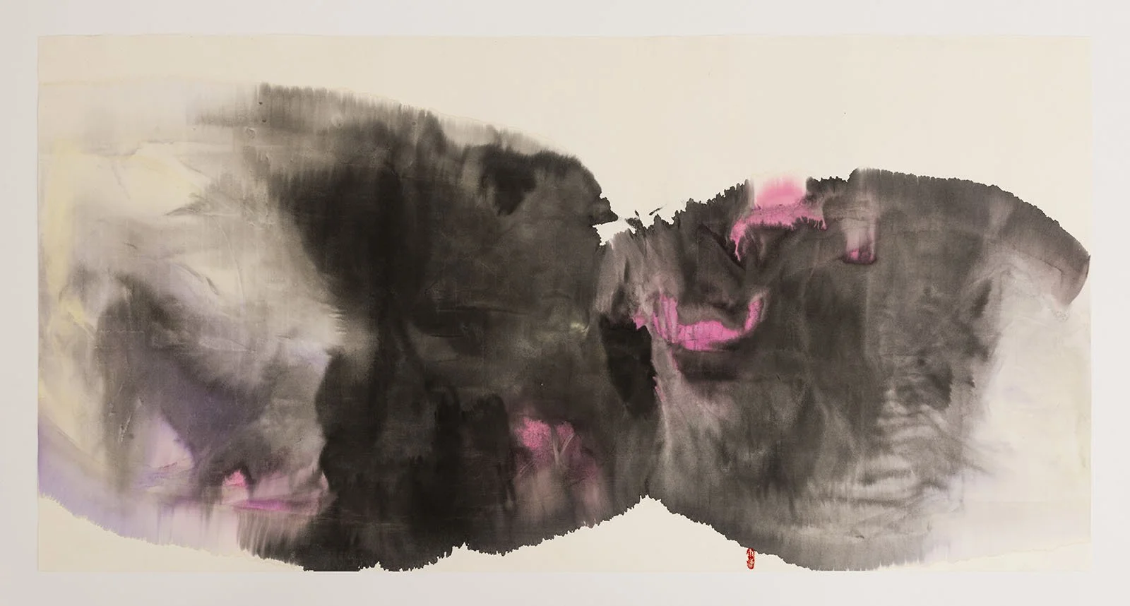 Ink and watercolor on paper, size: 27.5in x 54in