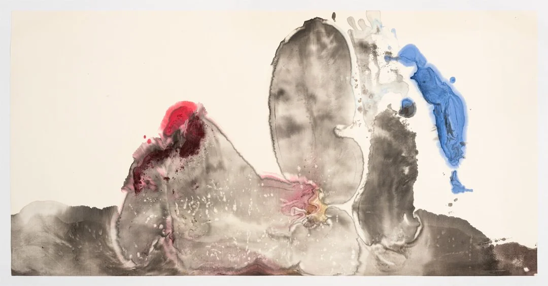 Ink and watercolor on paper, size: 27.5in x 54in