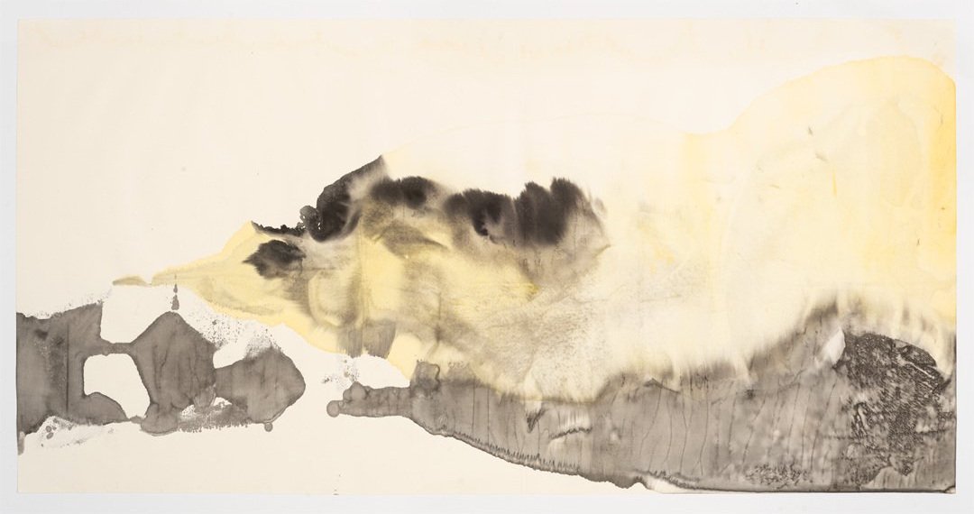 Ink and watercolor on paper, size: 27.5in x 54in