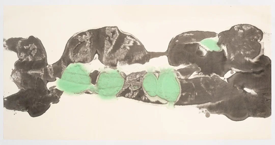 Ink and watercolor on paper, size: 27.5in x 54in