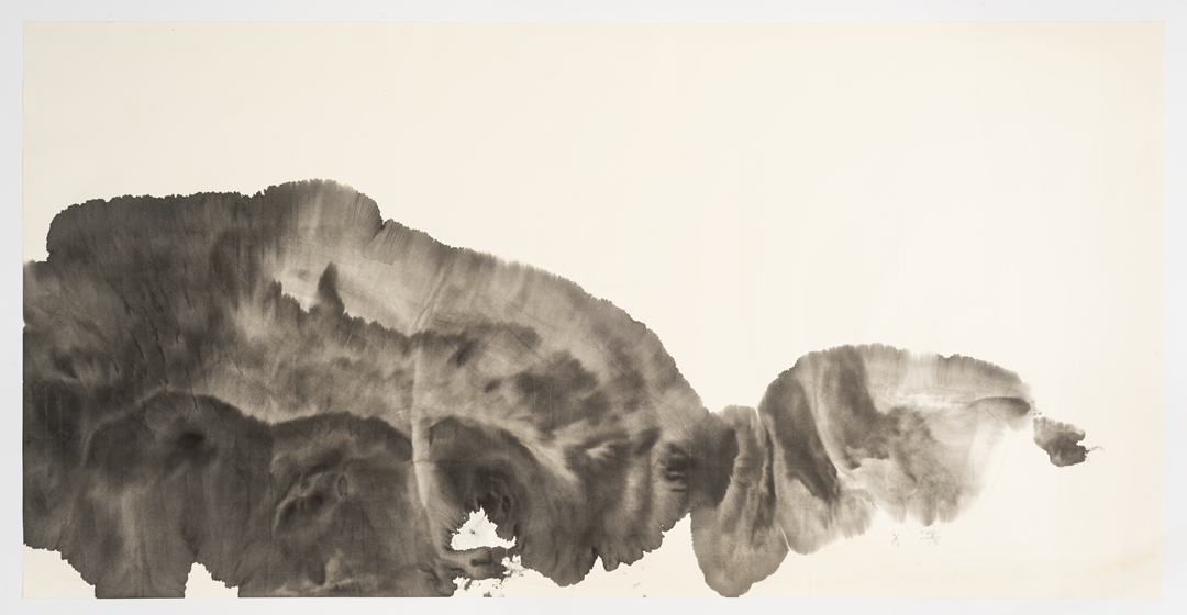 Ink and watercolor on paper, size: 27.5in x 54in