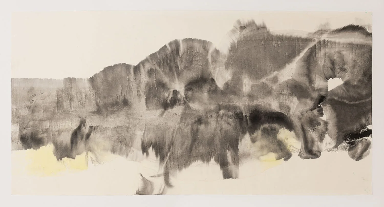 Ink and watercolor on paper, size: 27.5in x 54in