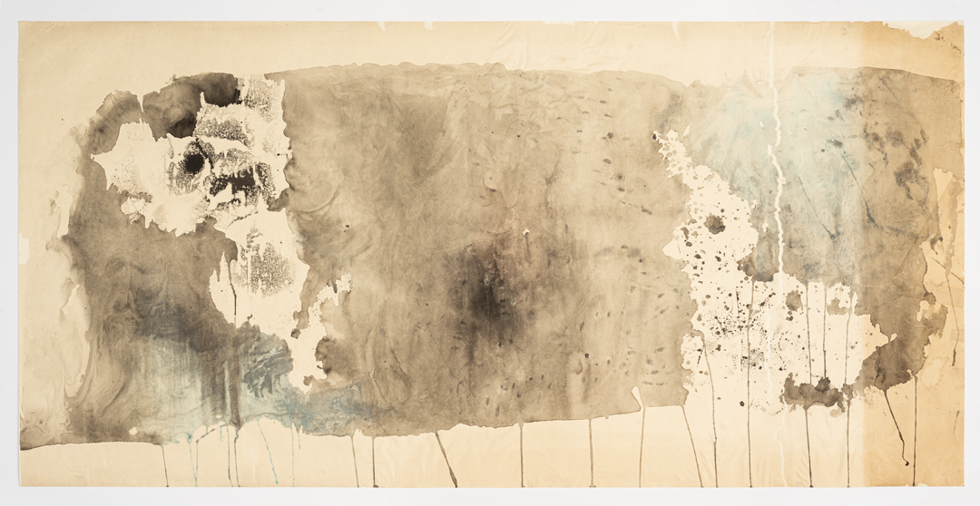 Ink and watercolor on rice paper. 27.5in x 54in