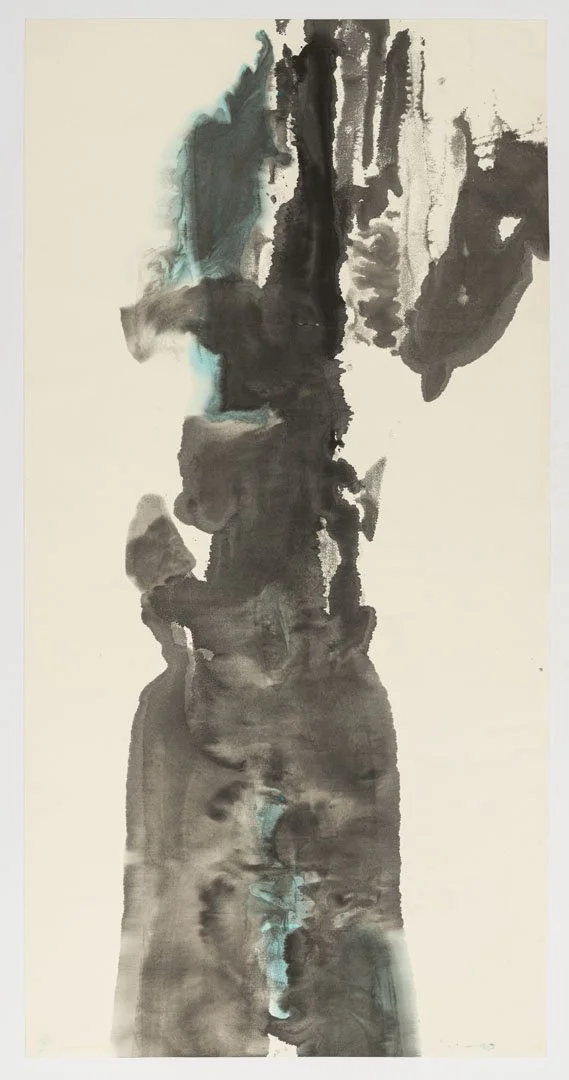 Ink and watercolor on paper, size: 27.5in x 54in