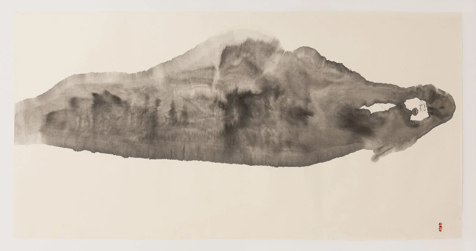 Ink and watercolor on paper, size: 27.5in x 54in