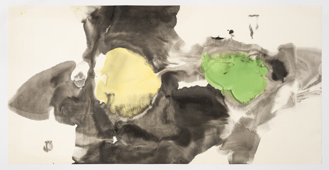 Ink and watercolor on paper, size: 27.5in x 54in