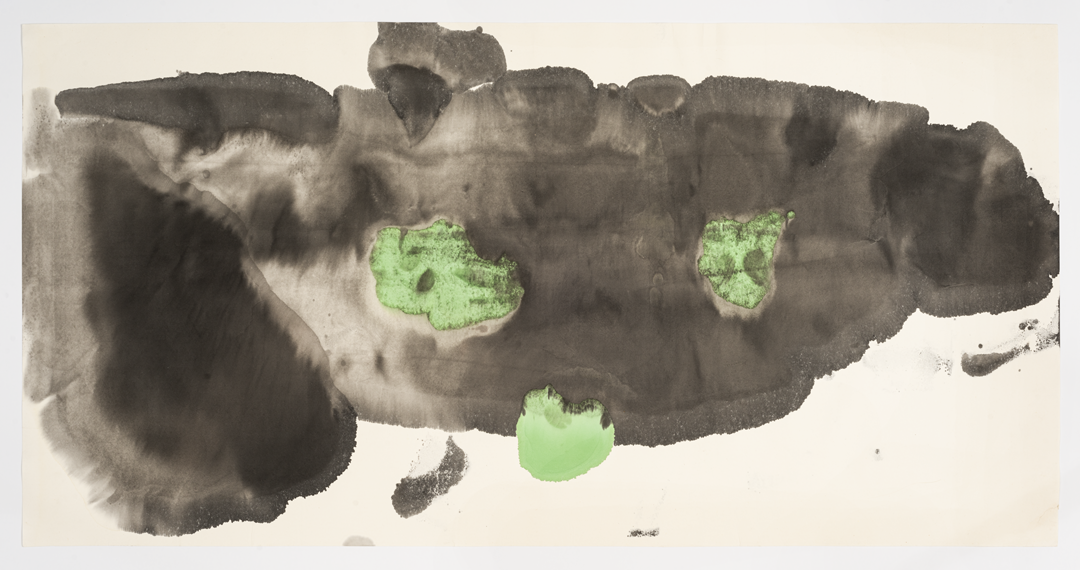 Ink and watercolor on paper, size: 27.5in x 54in