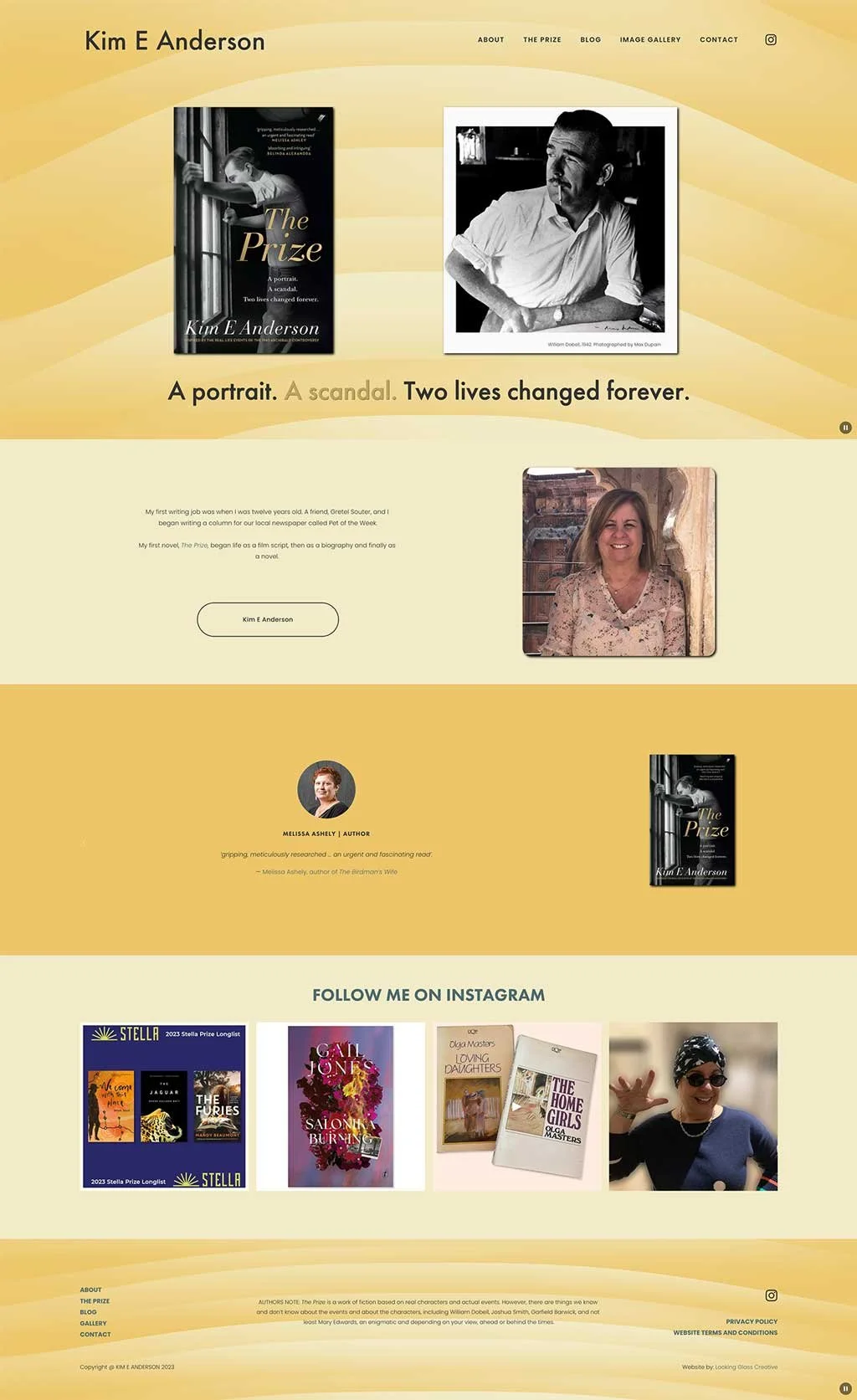 Before: Old image of Kim's homepage. Lots of bright yellow.
