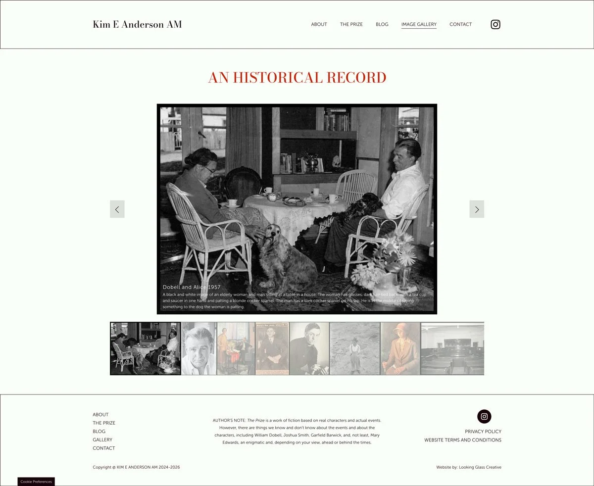 After: Updated clean and elegant Image Gallery page of Kim E Anderson AM
