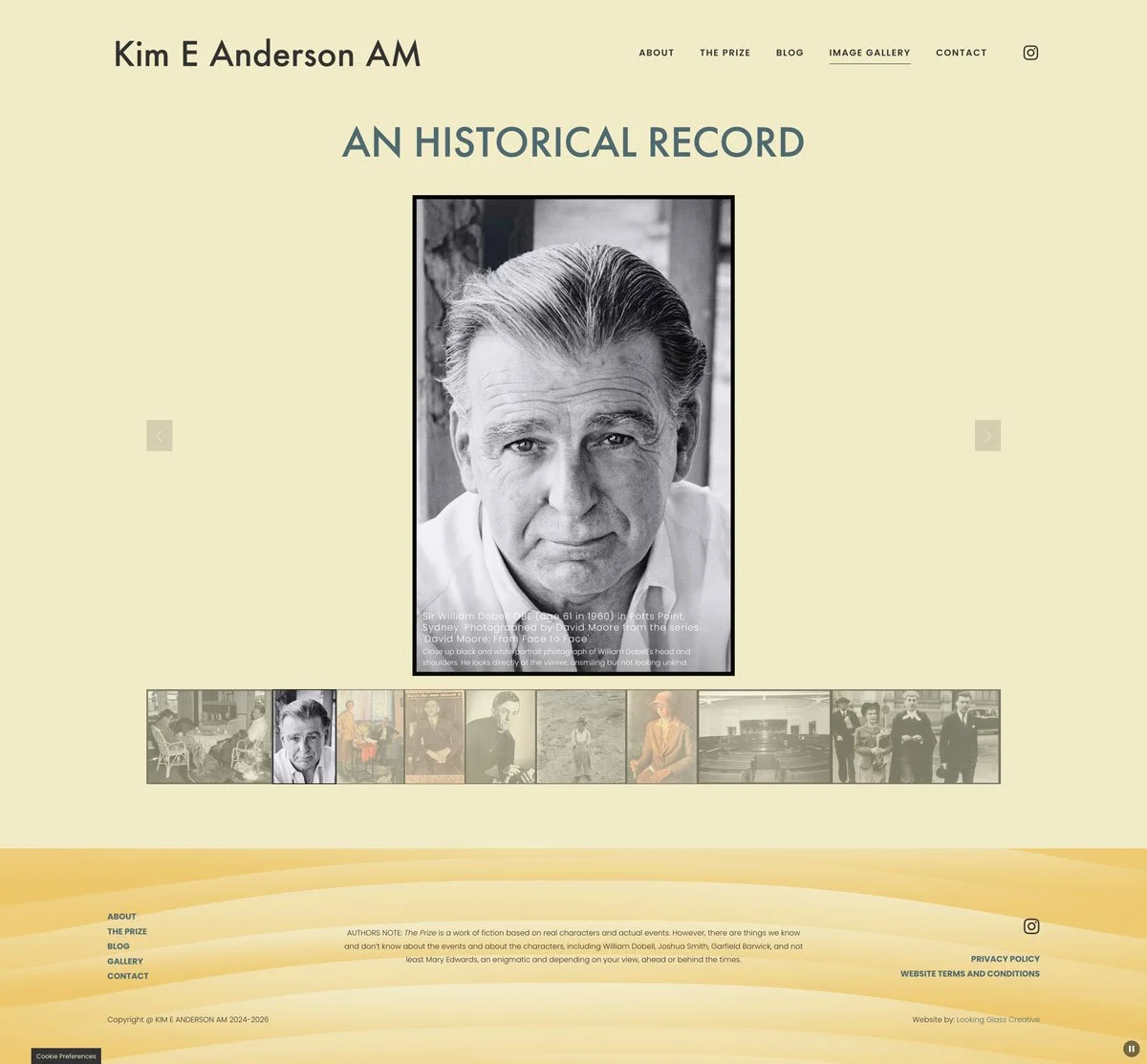 Before: Old image of Kim's Image Gallery page. Lots of bright yellow.