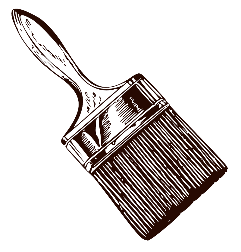 Illustration of an old wooden paintbrush