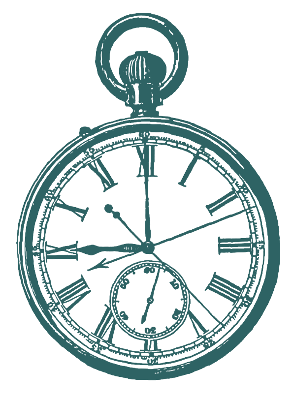 Illustration of a vintage pocket watch
