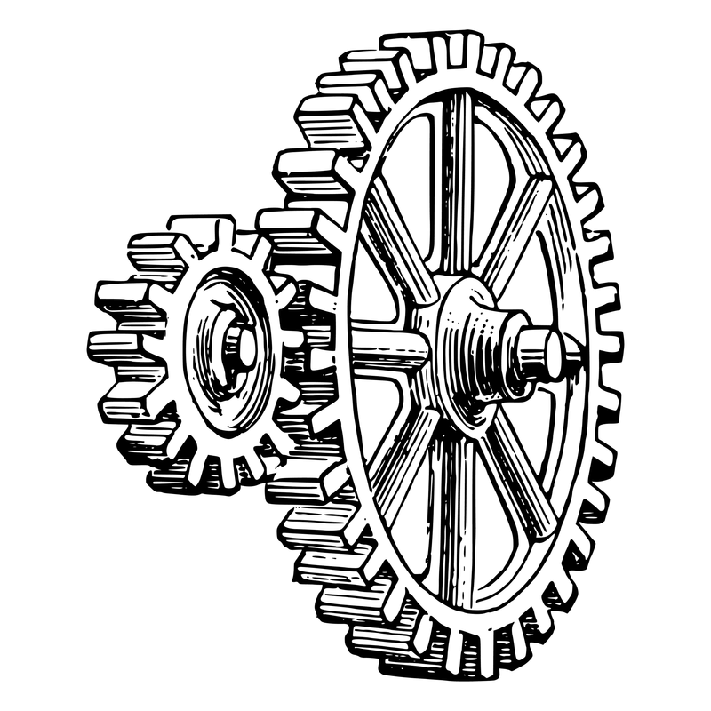 Vintage illustration of a gear mechanism