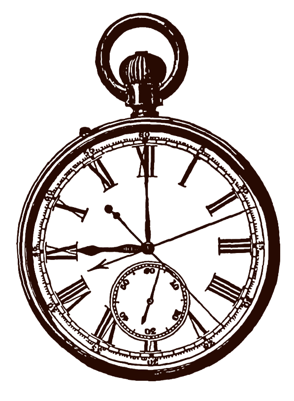 Illustration of a vintage pocket watch