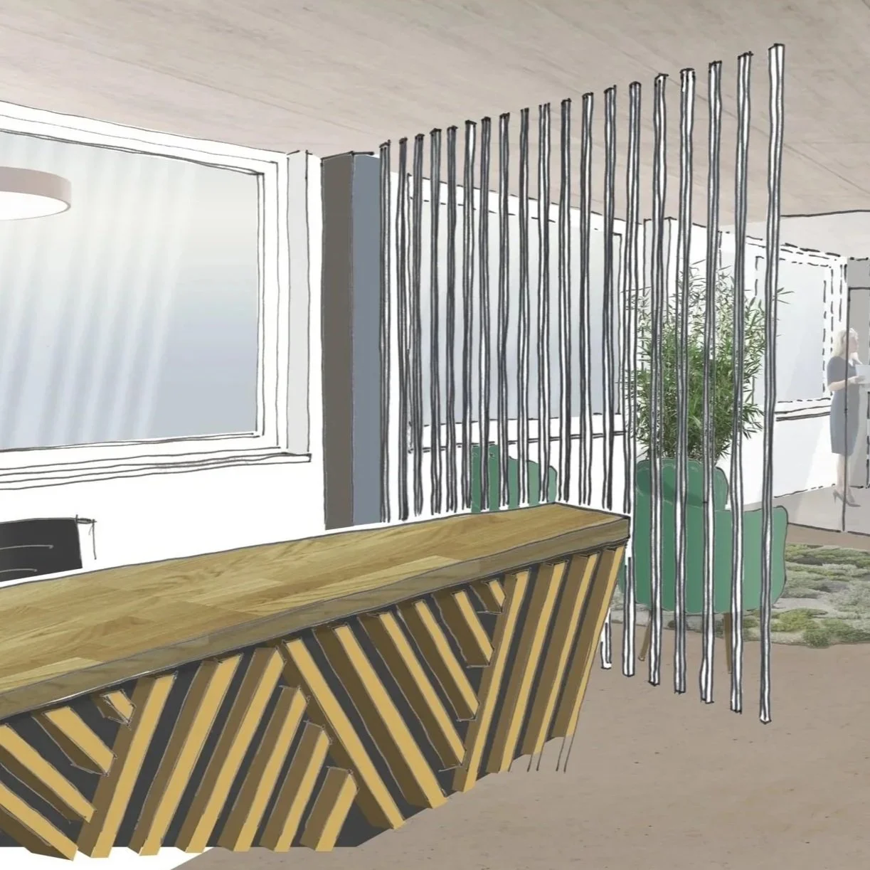 Innenraumstudie Bank Zürich ZH