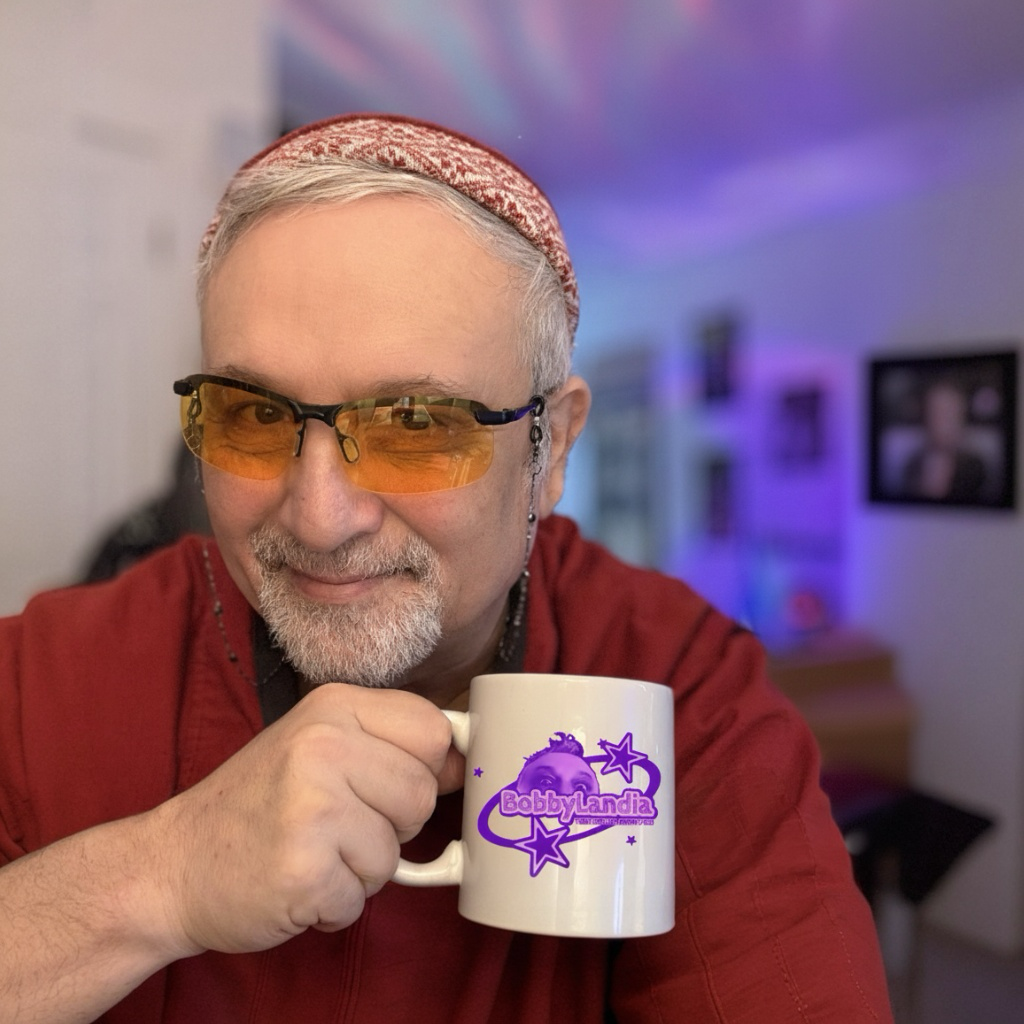 White glossy BobbyLandia mug