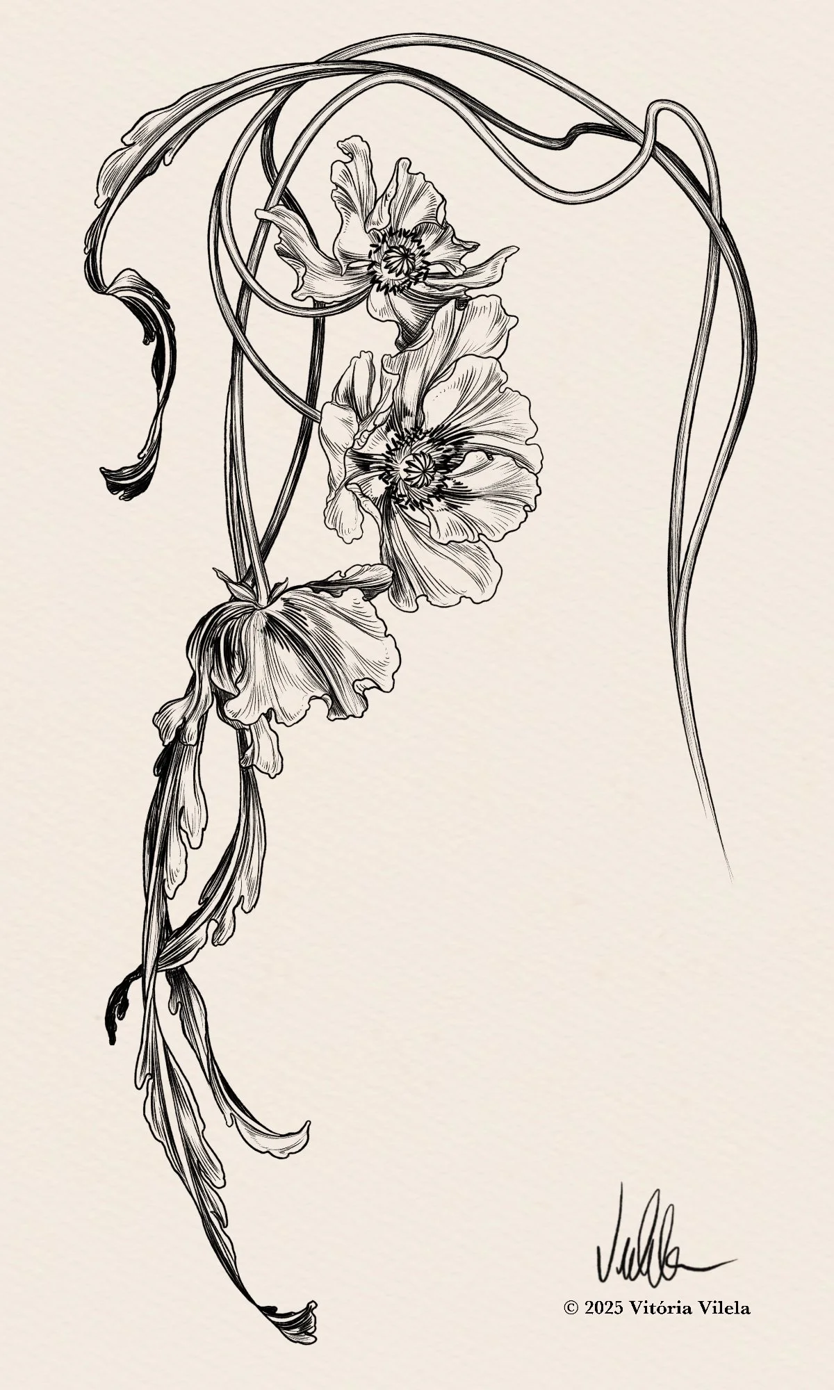 Poppies N.30 - Backpiece 