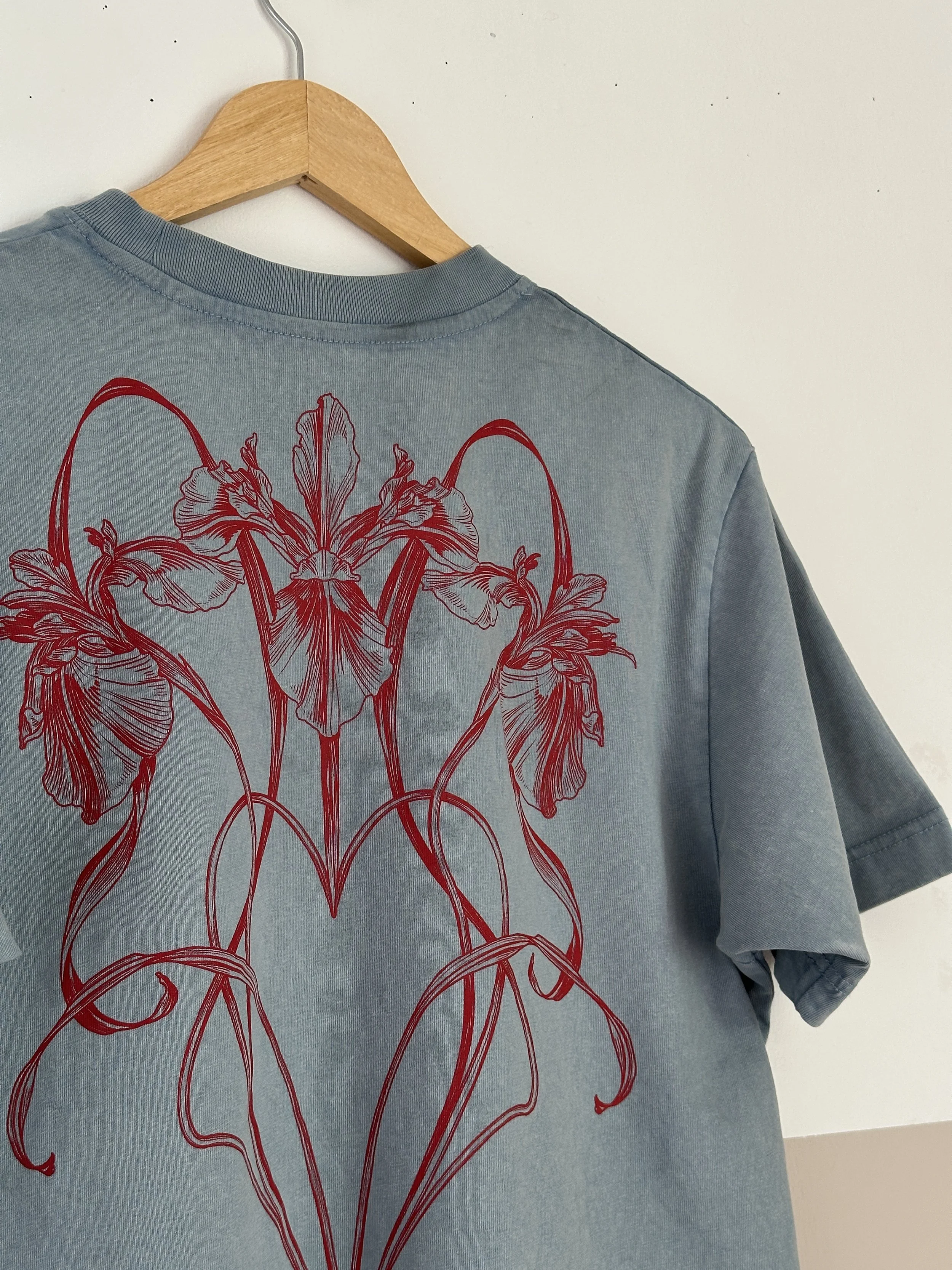 Dyed Blue & Red Irises T-shirt