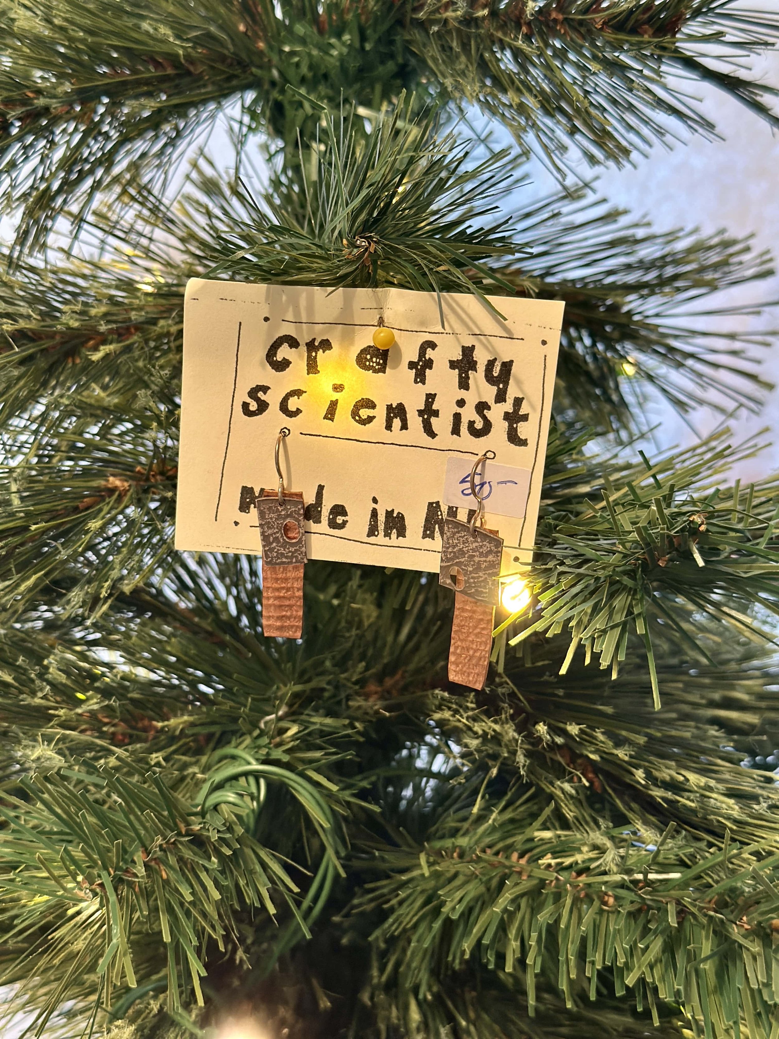 Mixed-Metal Textured Bar Earrings