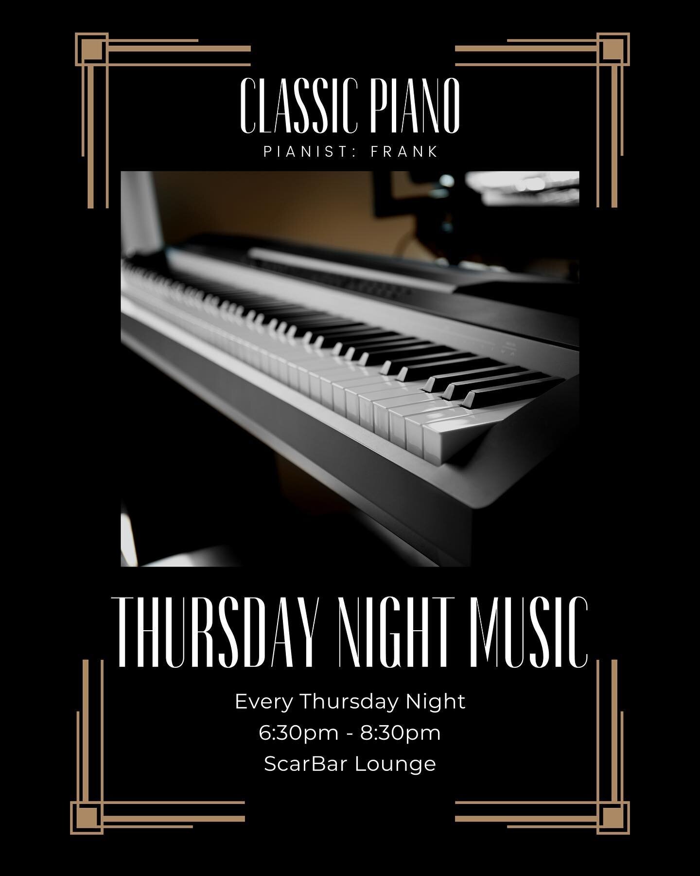 Live Piano every Thursday night! 6:30-8:30 pm. Can be heard throughout the entire restaurant no matter where your table is. 

#piano #pianist #music #thursday #bar #lounge #scarboroughfair #seagirt #jerseyshore #shore #drinks #happyhour