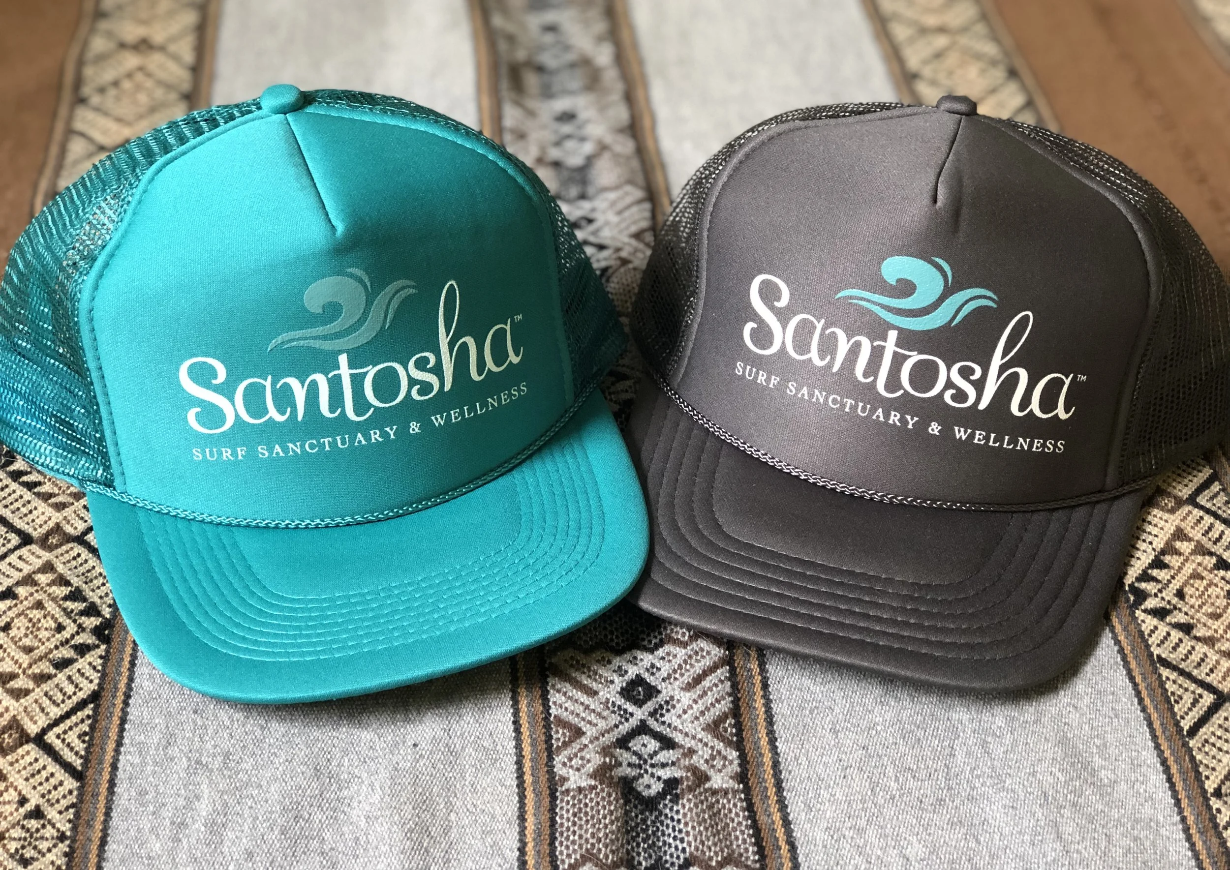 Turquoise Trucker Hat with Logo 