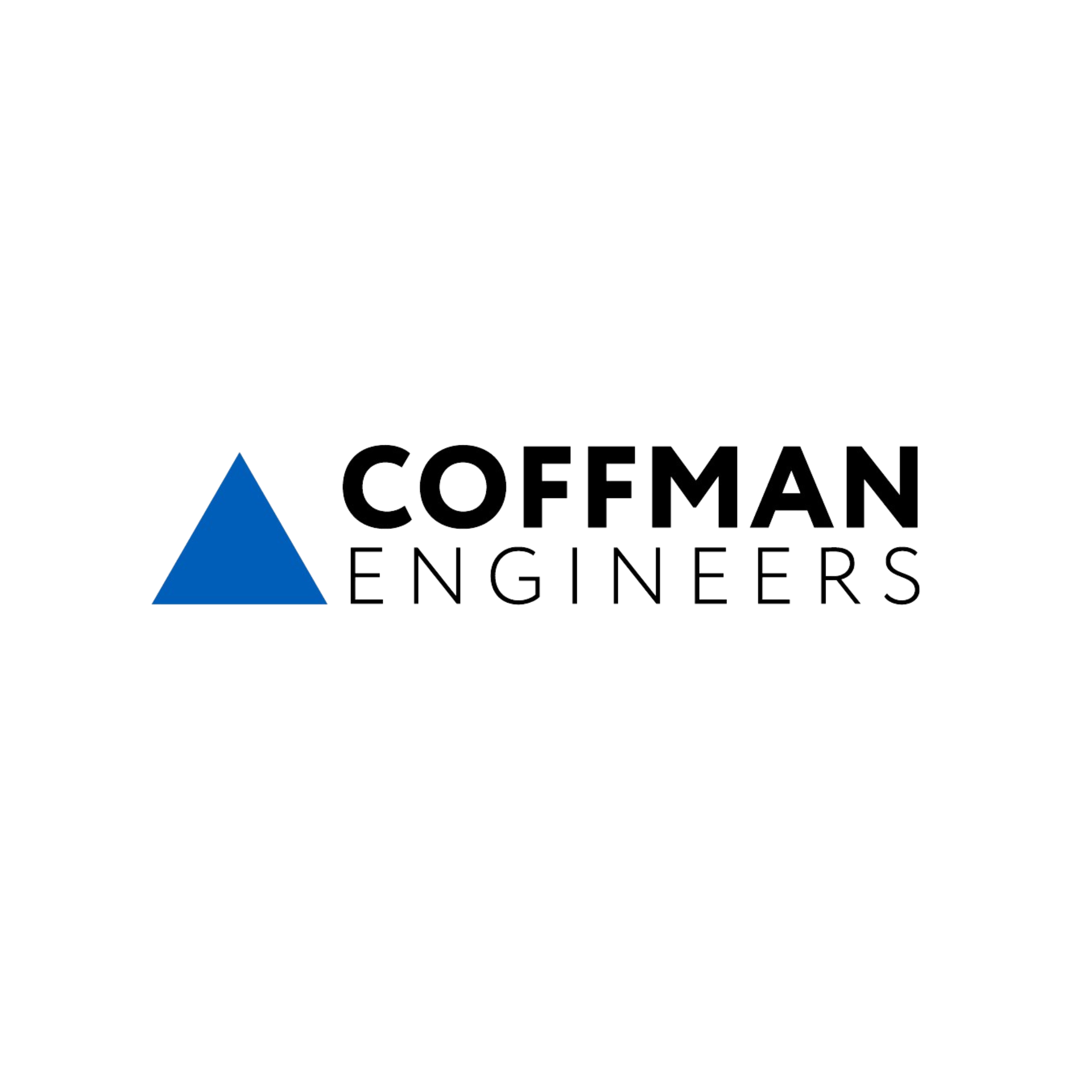 Coffman Engineers logo with a blue triangle icon and black text
