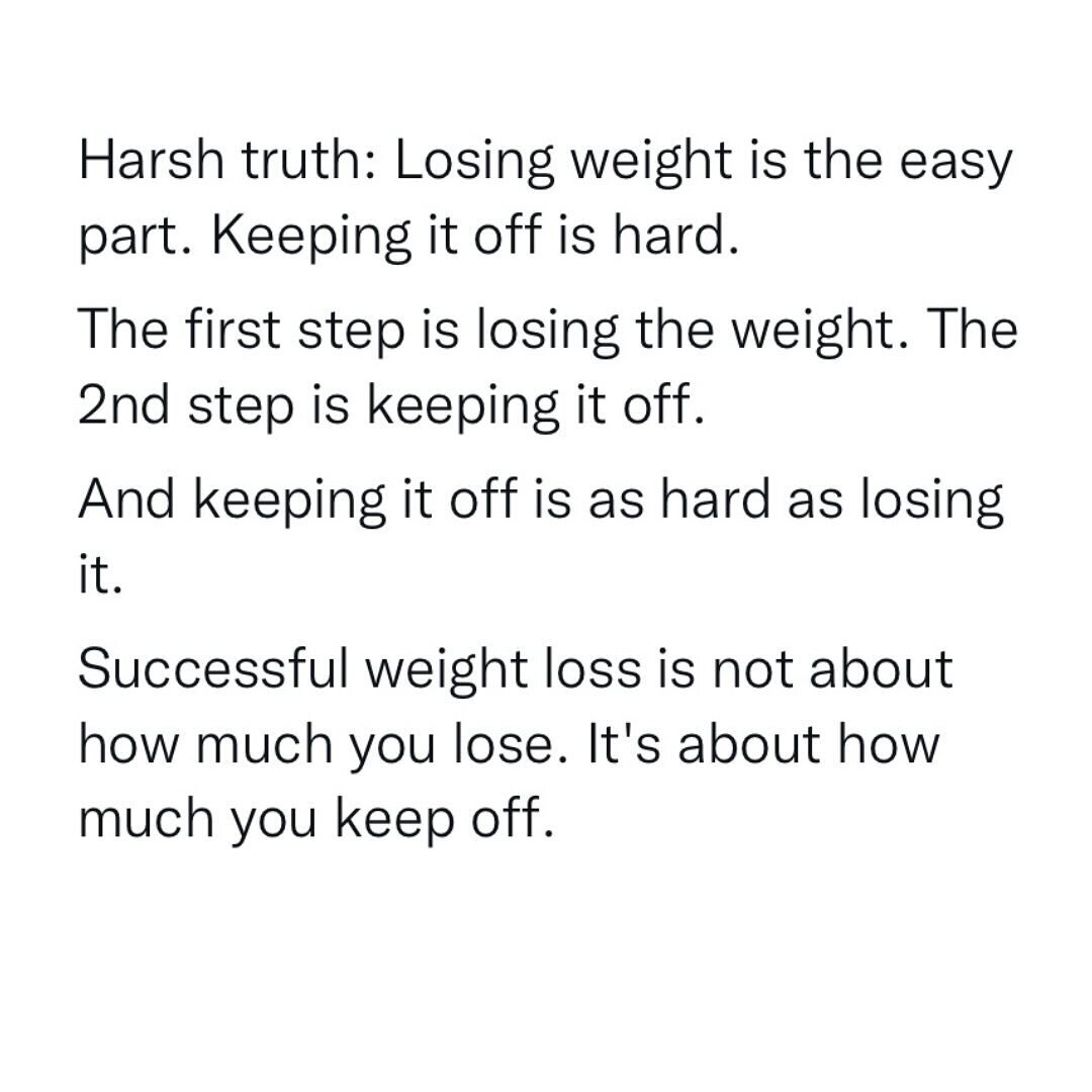Keeping off the weight 

You know what over the years of working as a PT I have helped alot of people lose weight and most people if they are focused and consistent tend to lose weight but do you know what the trouble is?? 

Keep it off most people f