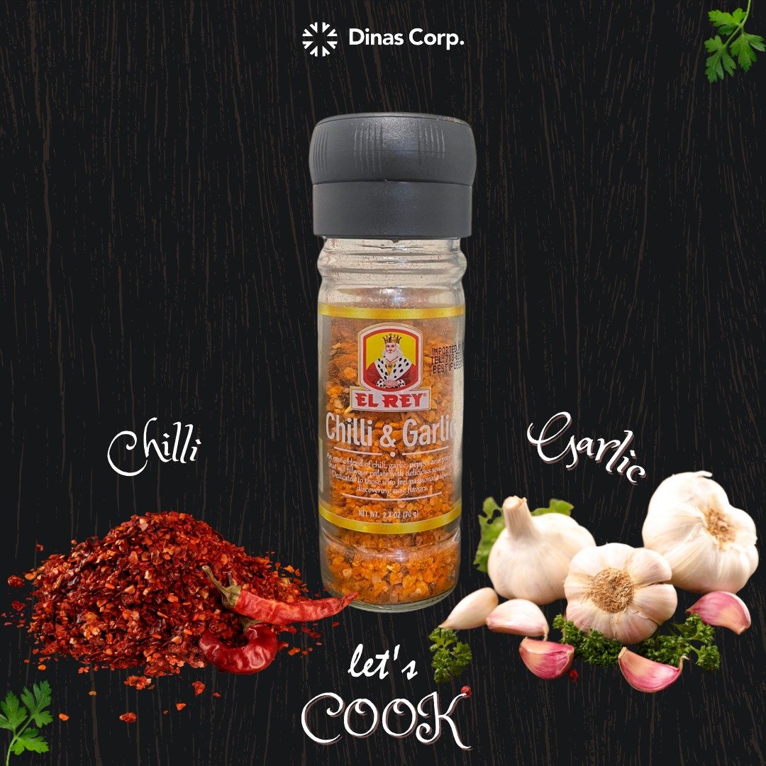 Desata una explosi&oacute;n de sabores con nuestro sazonador de Chilli y Ajo #ElRey .

 Transform your ordinary meals into extraordinary ones with our unique seasoning! 🔥✨ #ChiliGarlicSeasoning #FlavorExplosion #CreativeCooking