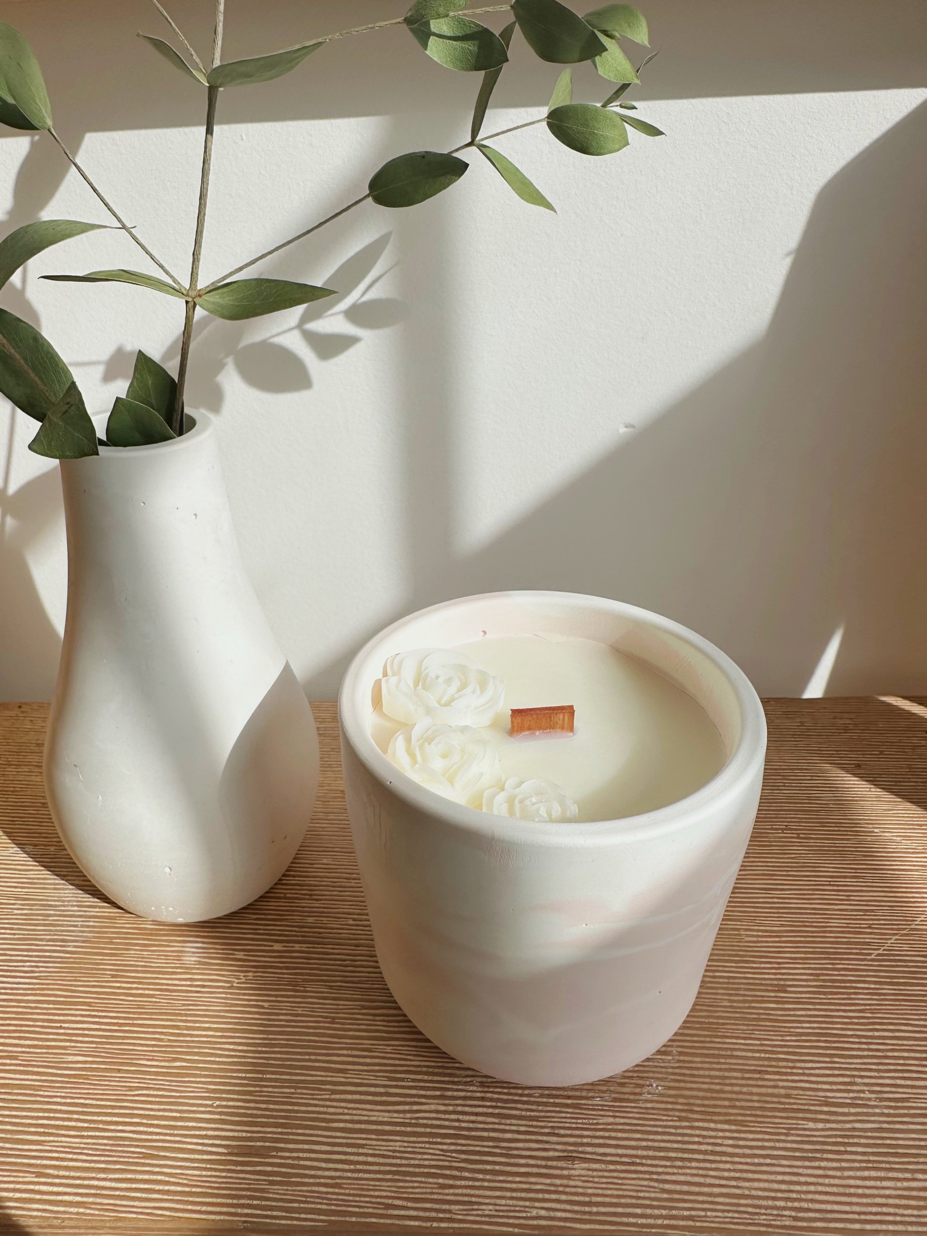pink marble candle