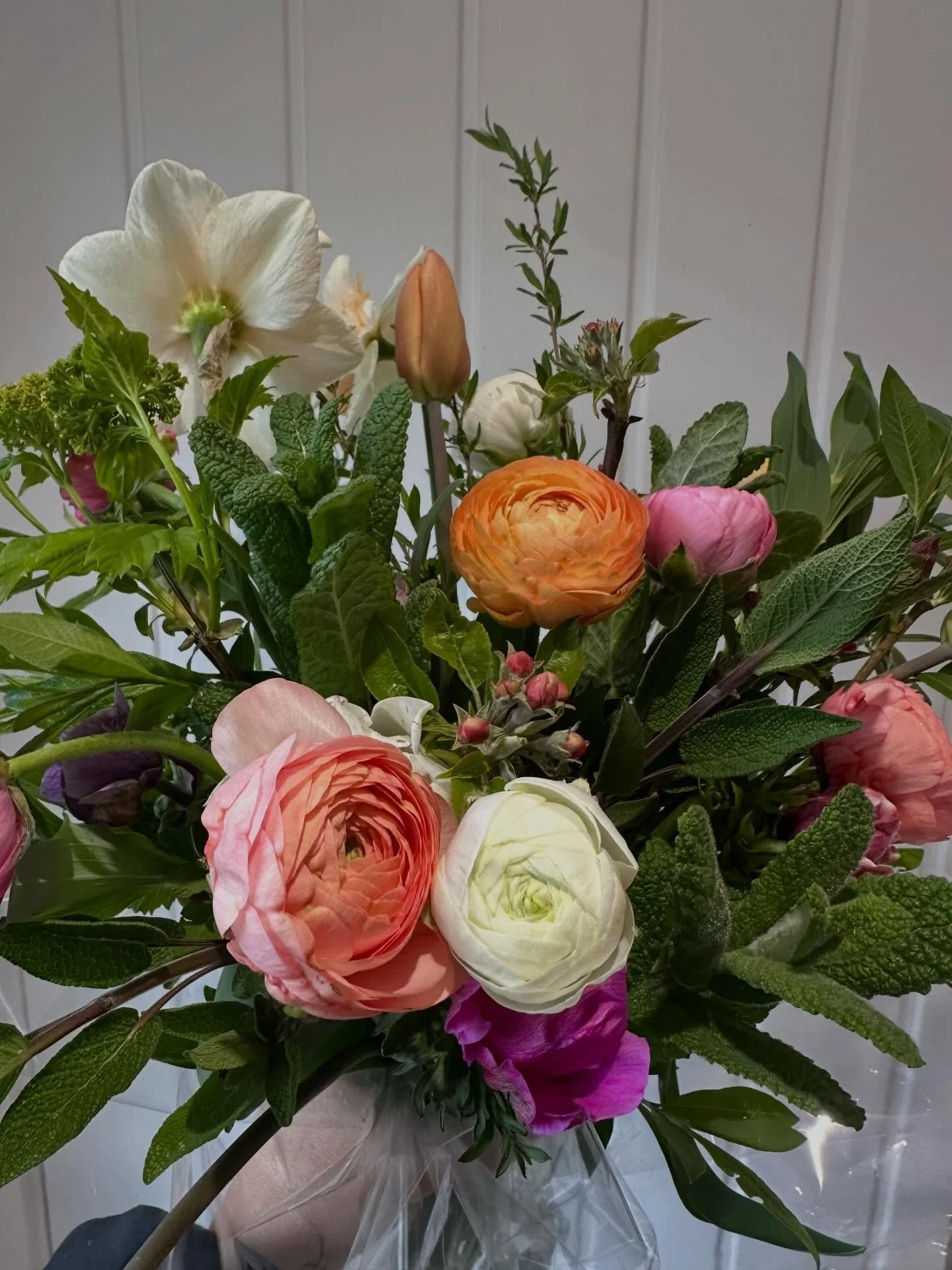 Spring in a bunch 🫶🏻 pops of colour and the delicious smell of apple mint all grown on our little flower field. 

#FreshFlowers
#FloralDesign
#SpringBouquet
#FlowerLovers
#BloomingBeauty 🌸 

Somerset flower grower florist