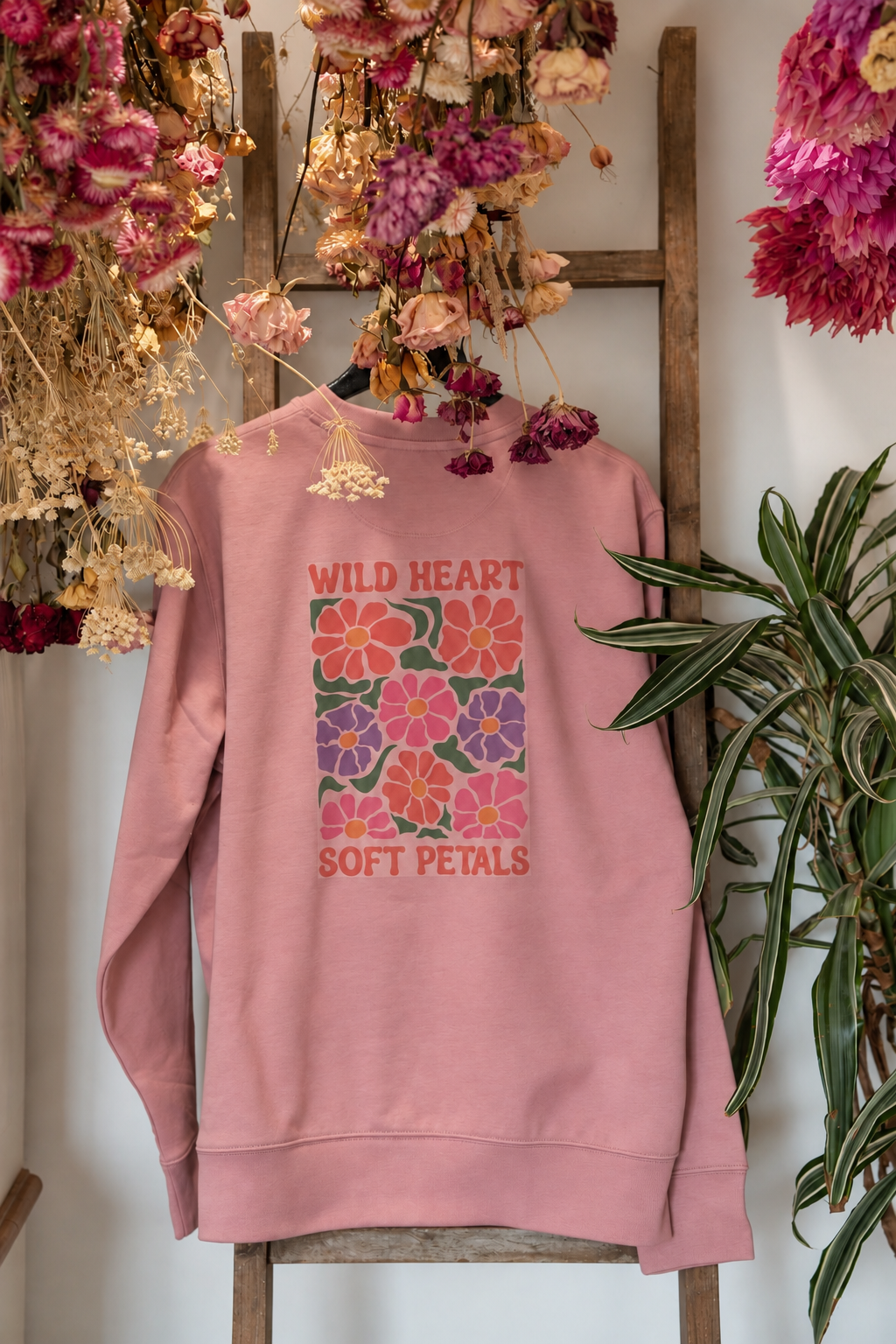 wild heart soft petals sweatshirt