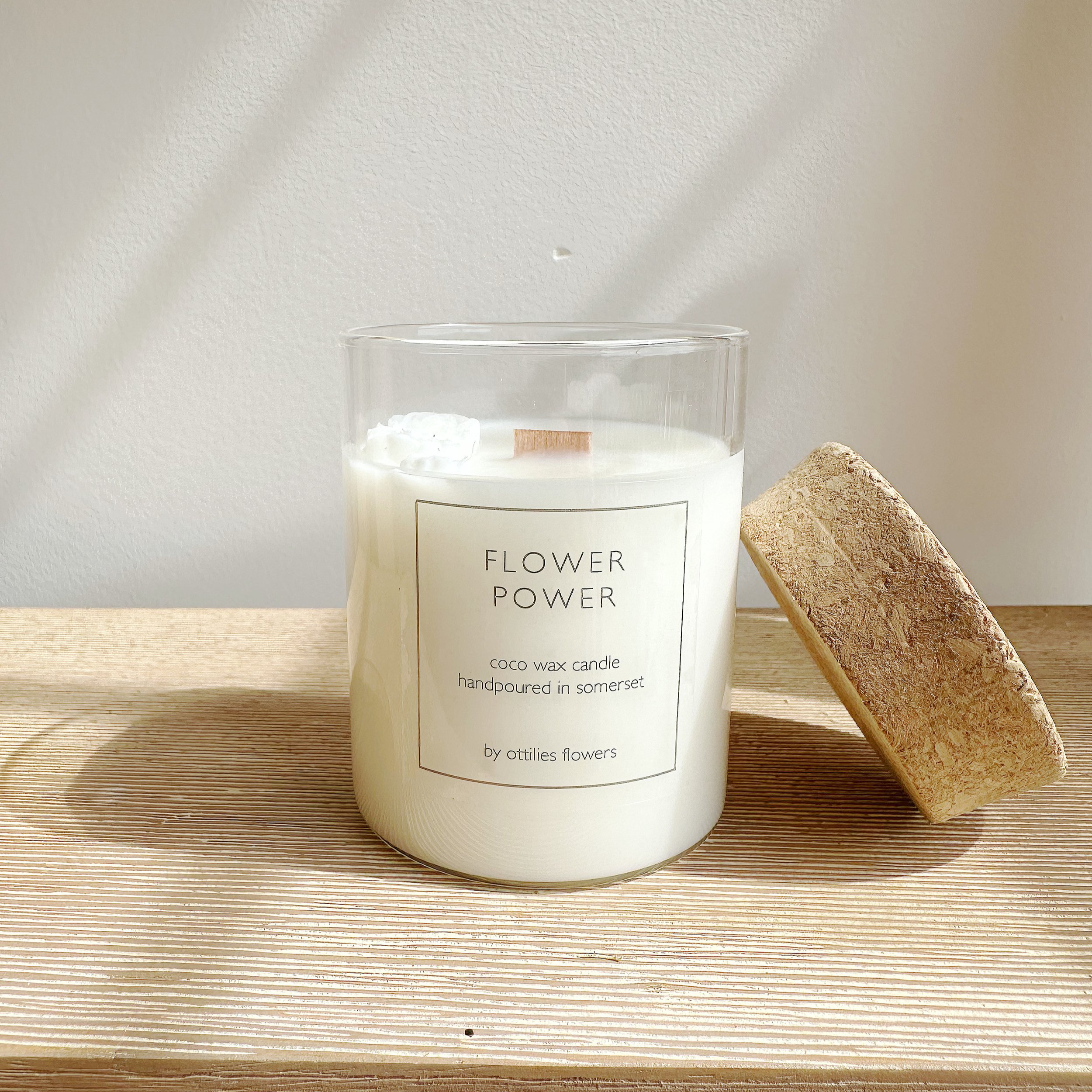White coco wax candle