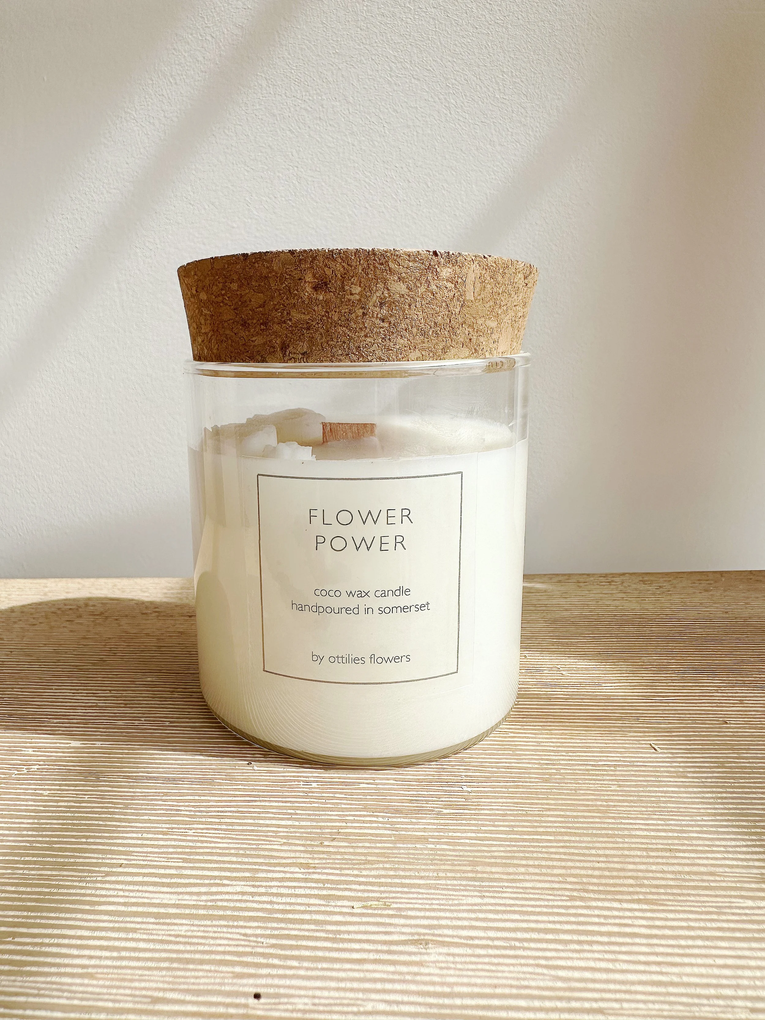 Candle with cork lid