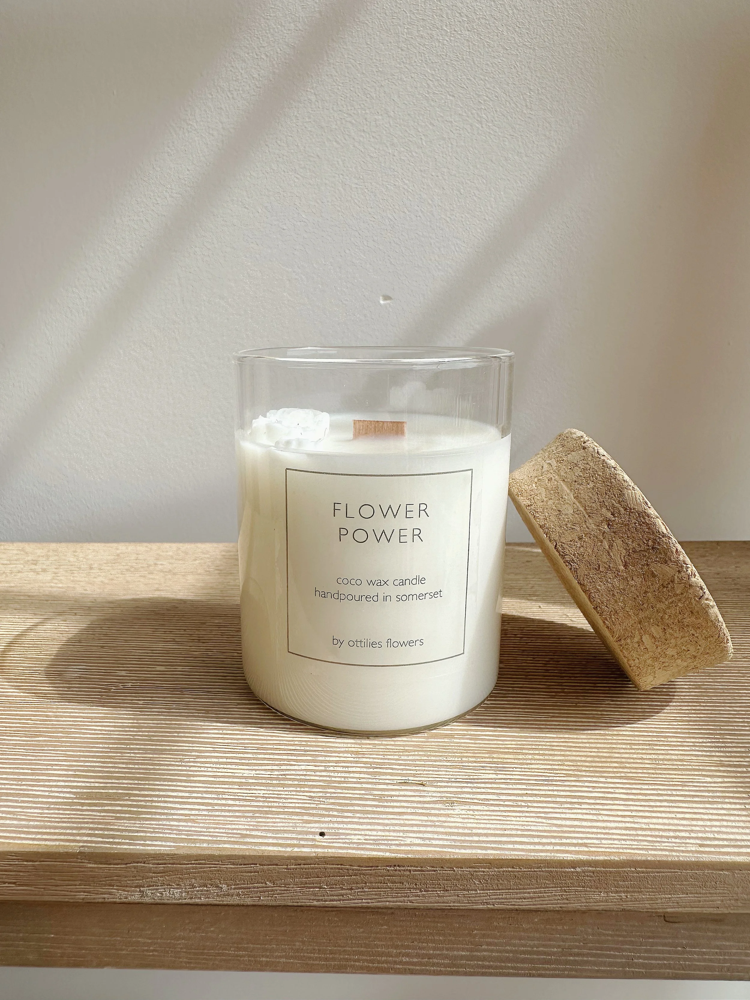 White coco wax candle